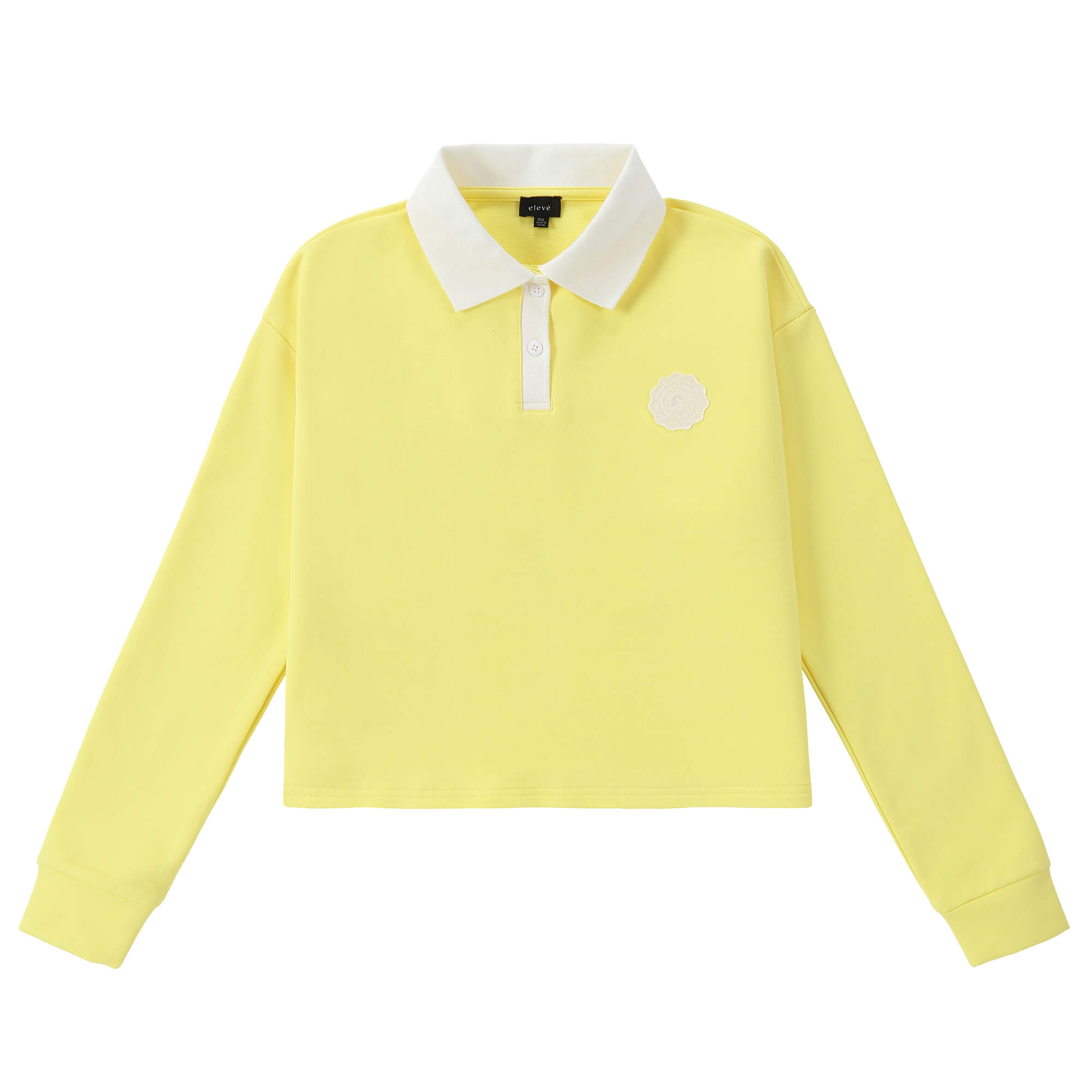 Eleve Yellow Cropped Polo