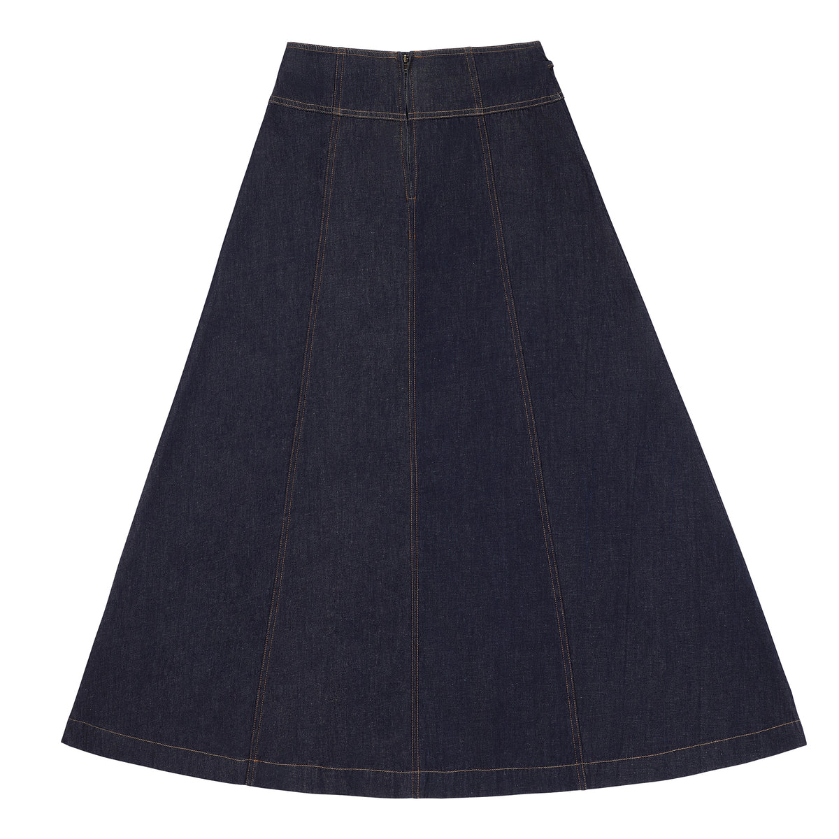 Eleve Teens Blue Denim Drop Waisted Maxi Skirt with Gold Buckles