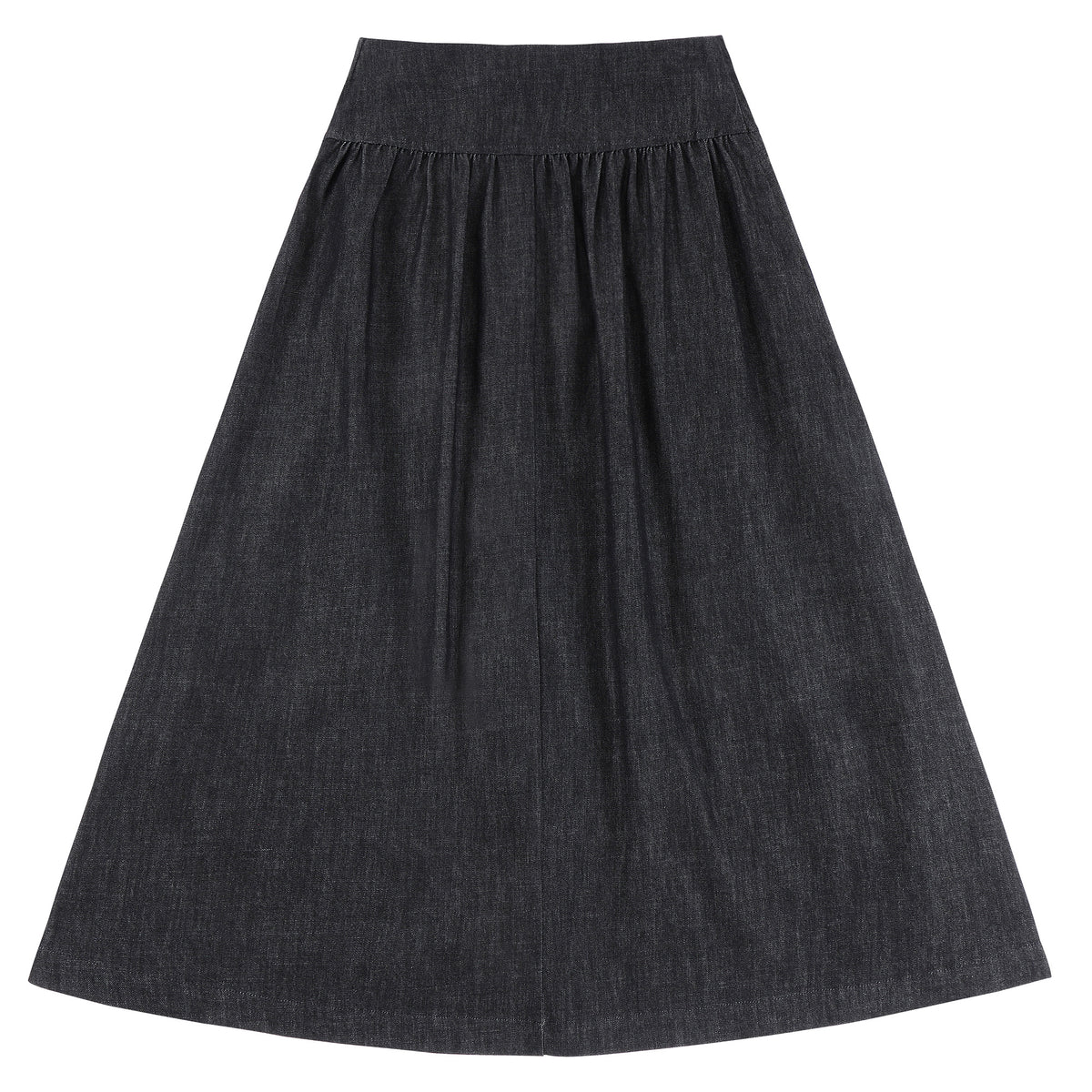 Eleve Teens Black Denim Low Waist Maxi Skirt