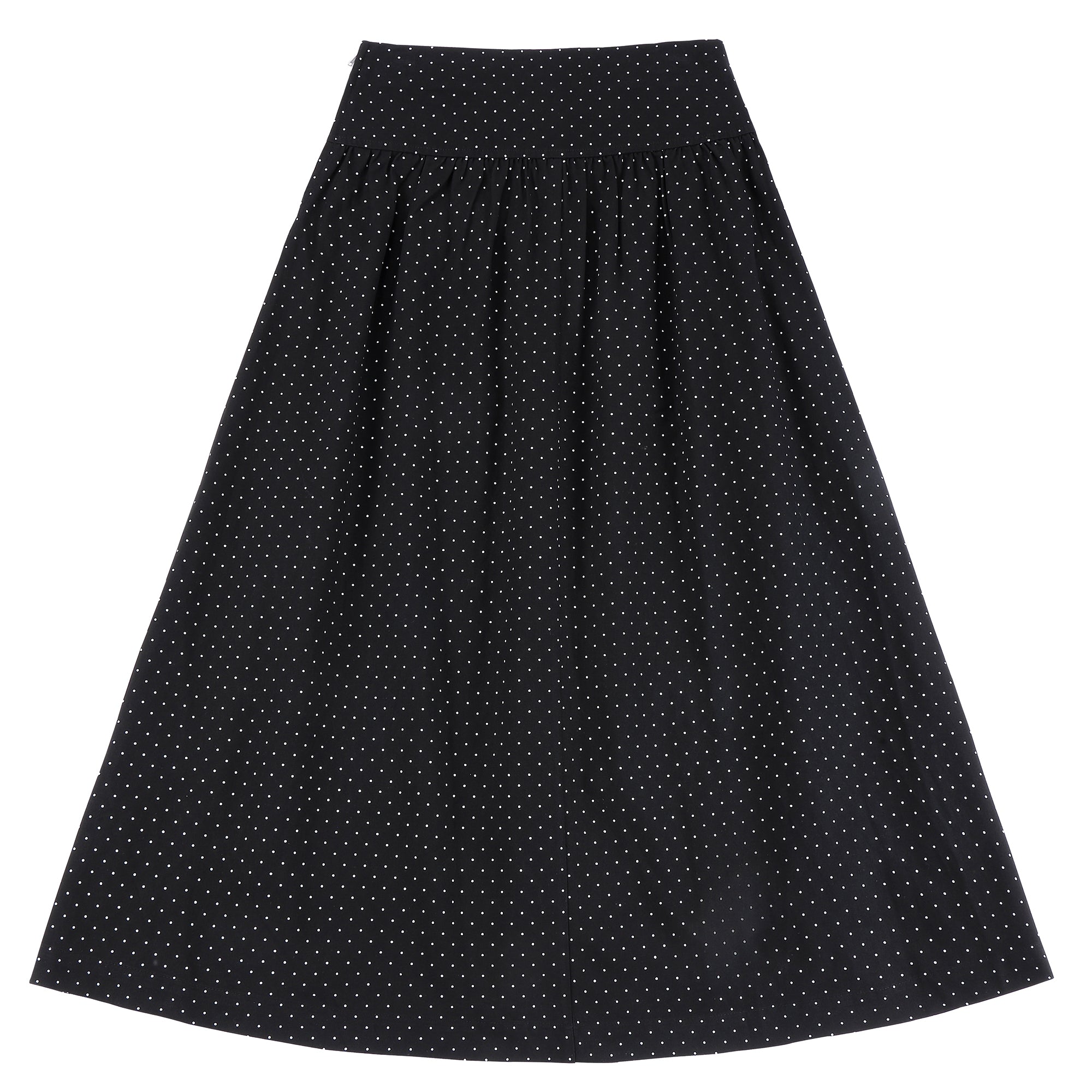 Eleve Teens Polkadot V-Cut Maxi Skirt with Detailed Pockets
