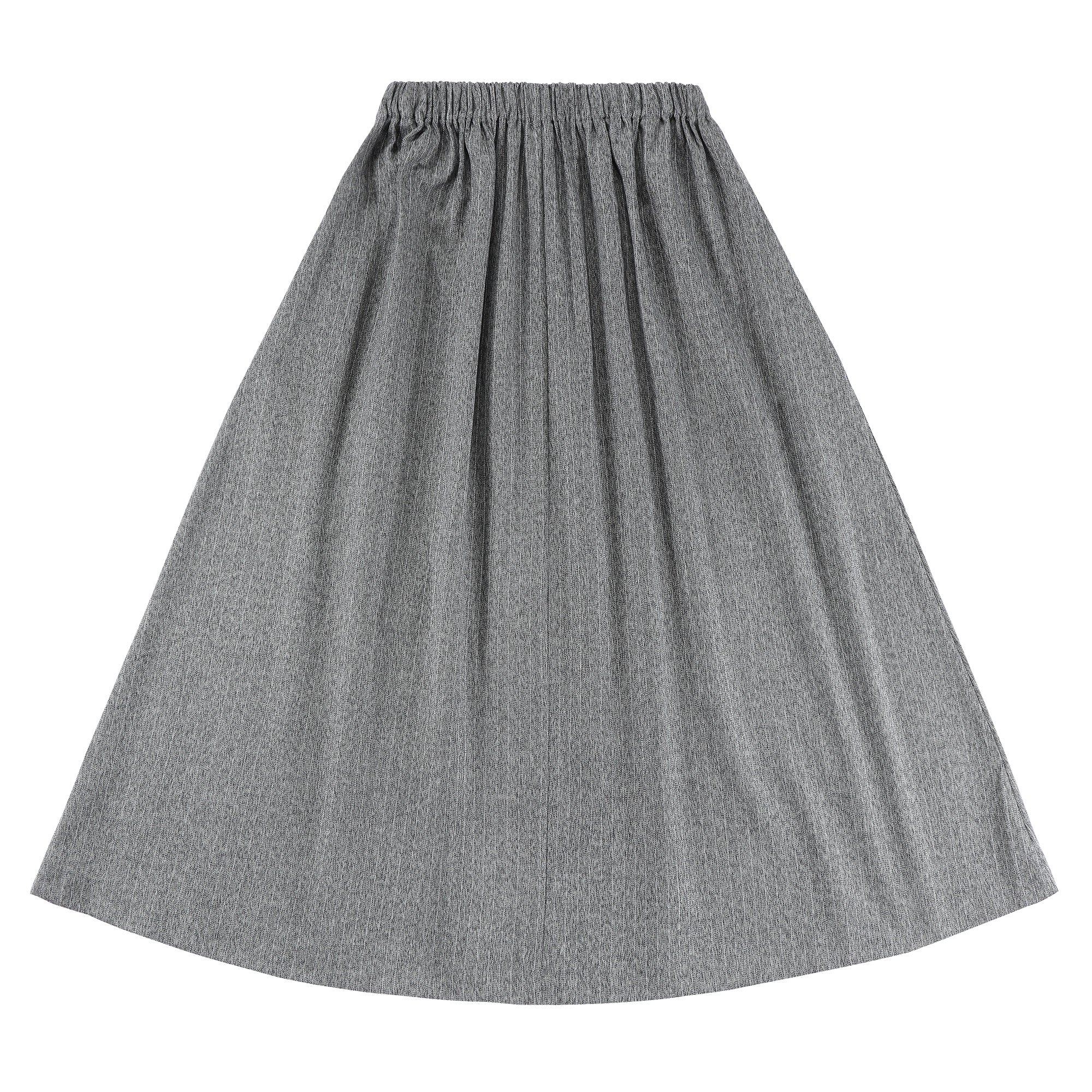 Eleve Teens Grey Pinstripe A-line Maxi Skirt