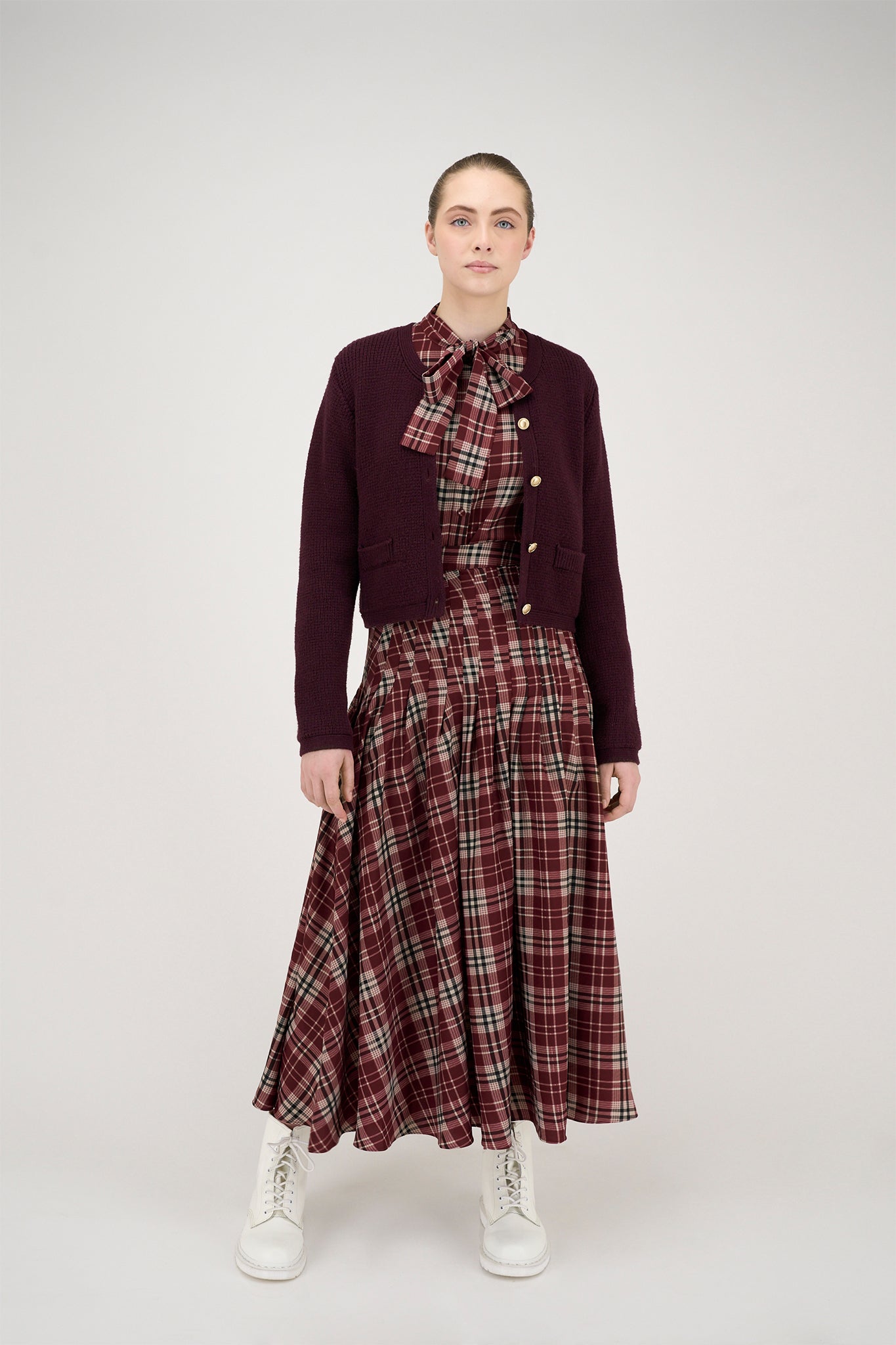 Elle Oh Elle Teens Wine Plaid Mara Skirt