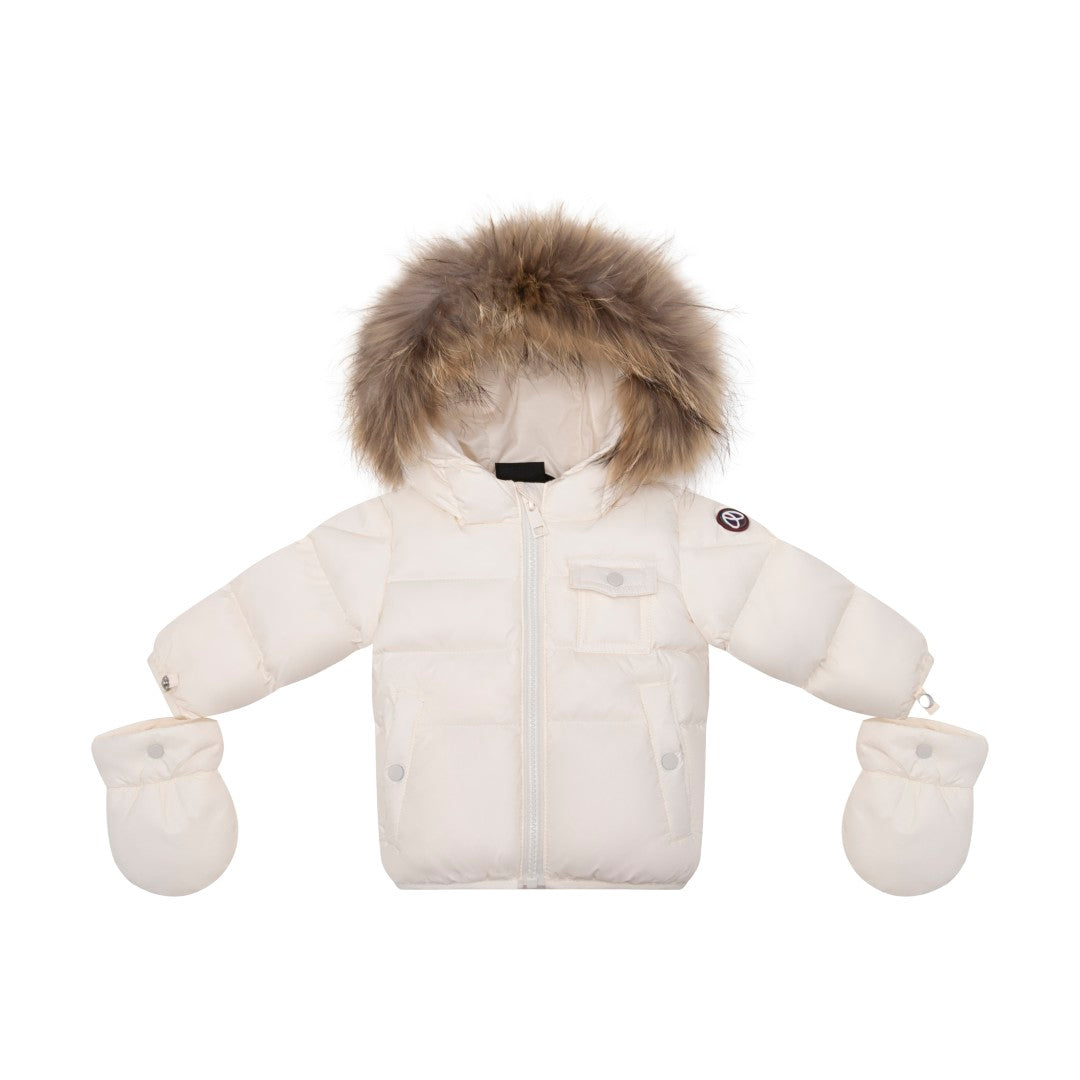 Ellabee Bella Enfant Off White Fur Down Jacket