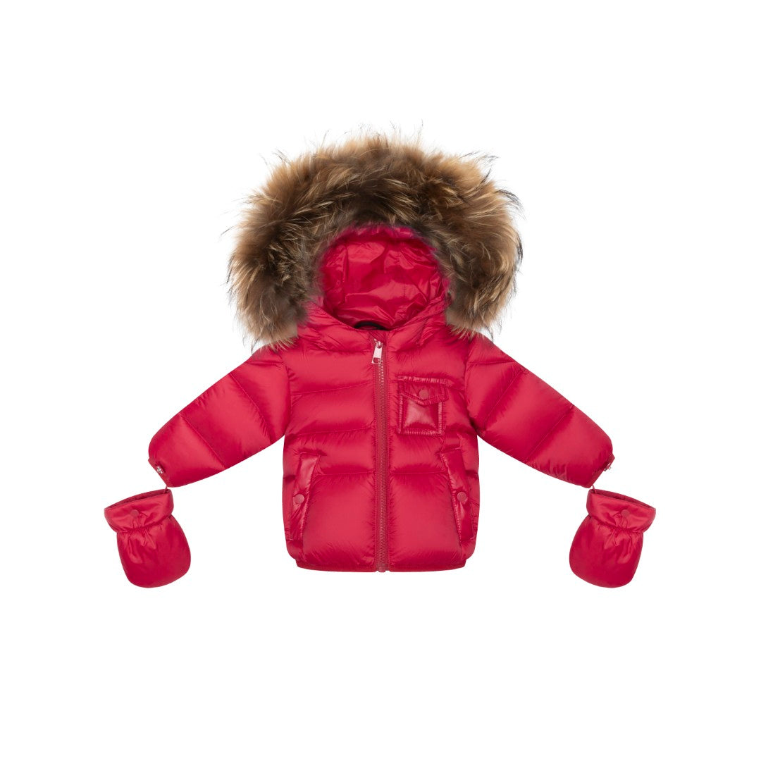 Ellabee Bella Enfant Red Fur Down Jacket