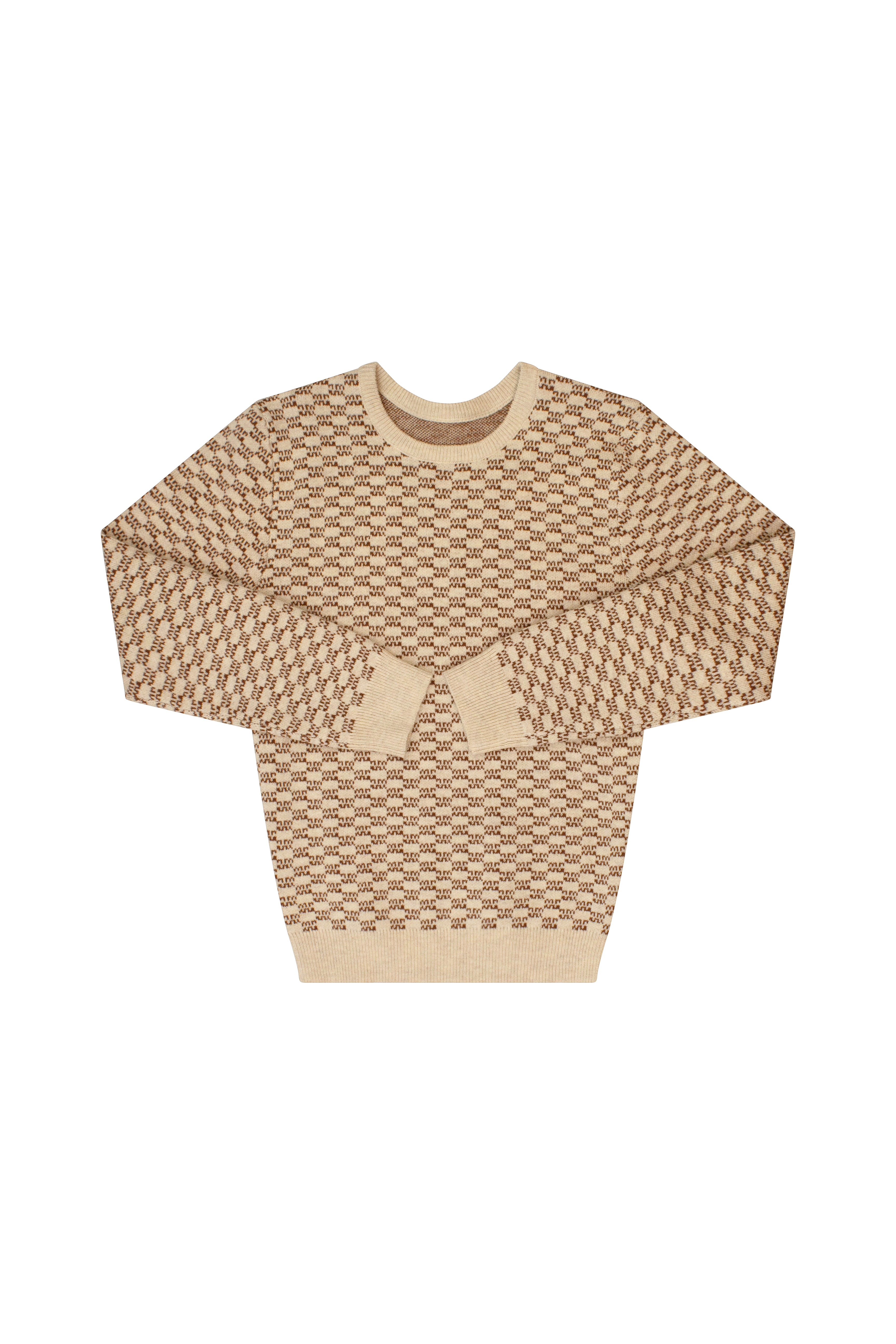 Kipp Natural Checkered Knit Sweater