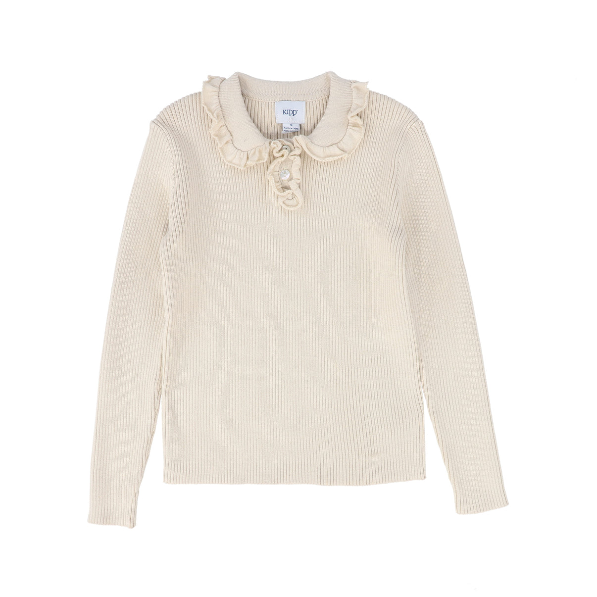 Kipp Ivory Ruffle Collar Sweater