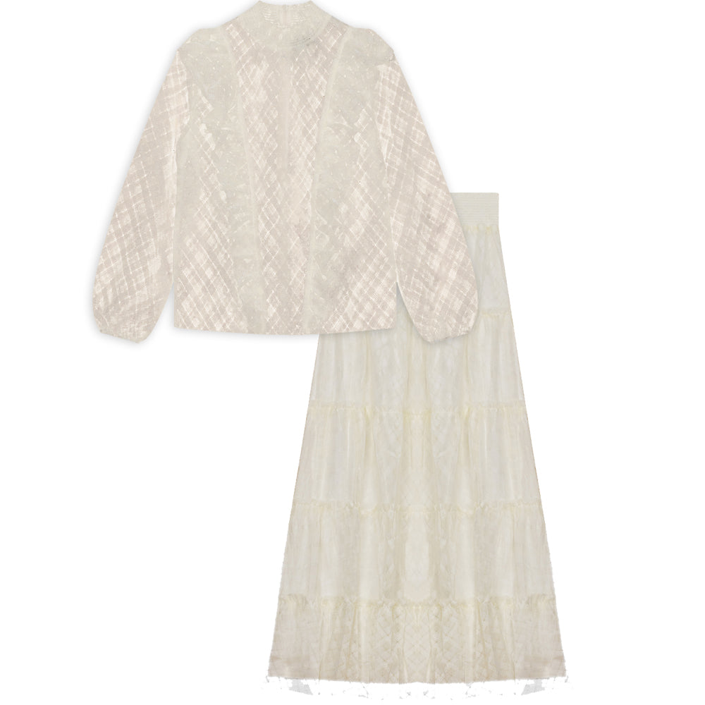 Gem Winter White Lace Set