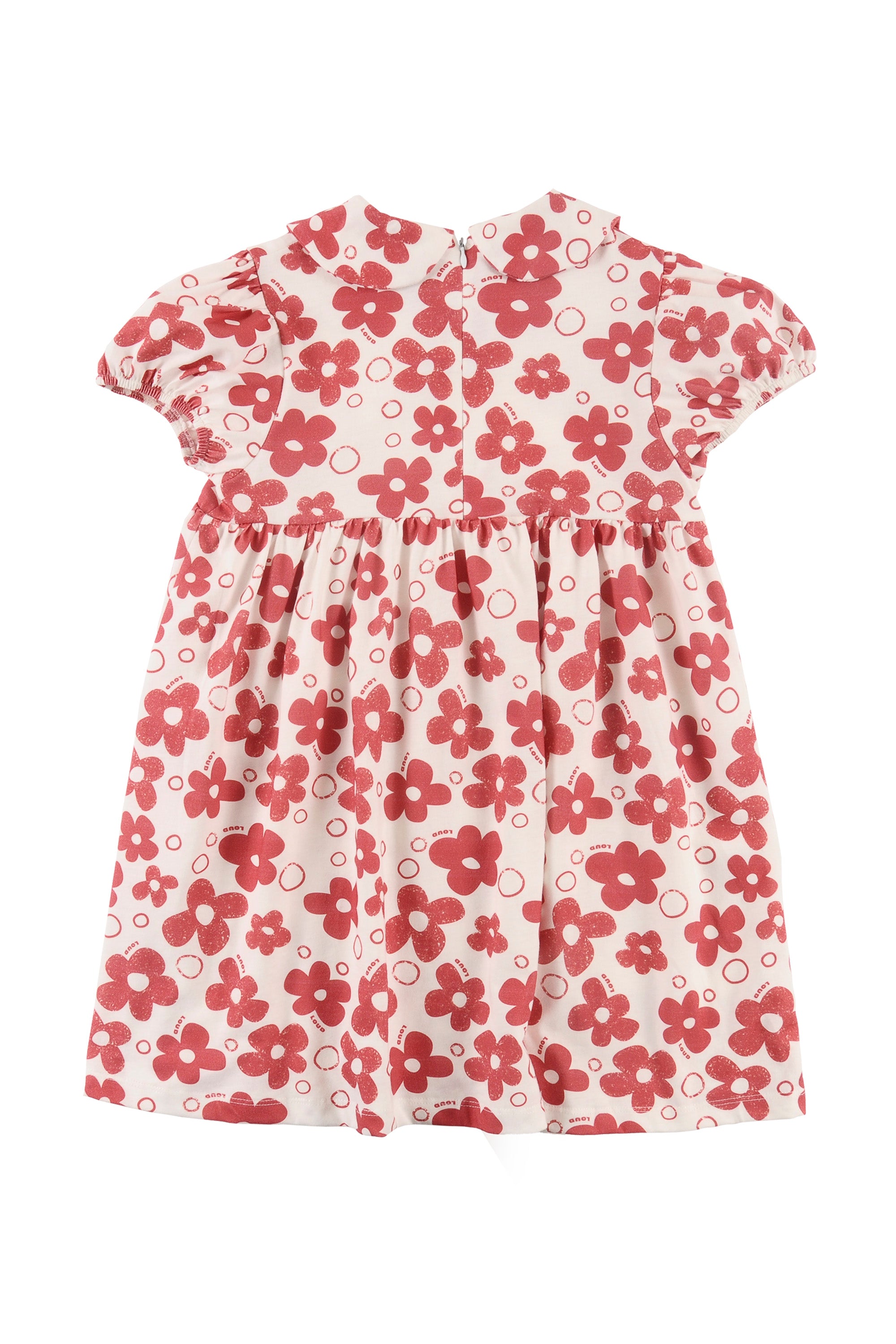 Loud Flower Dress Loose fit Peter Pan Collar Puff Sleeves