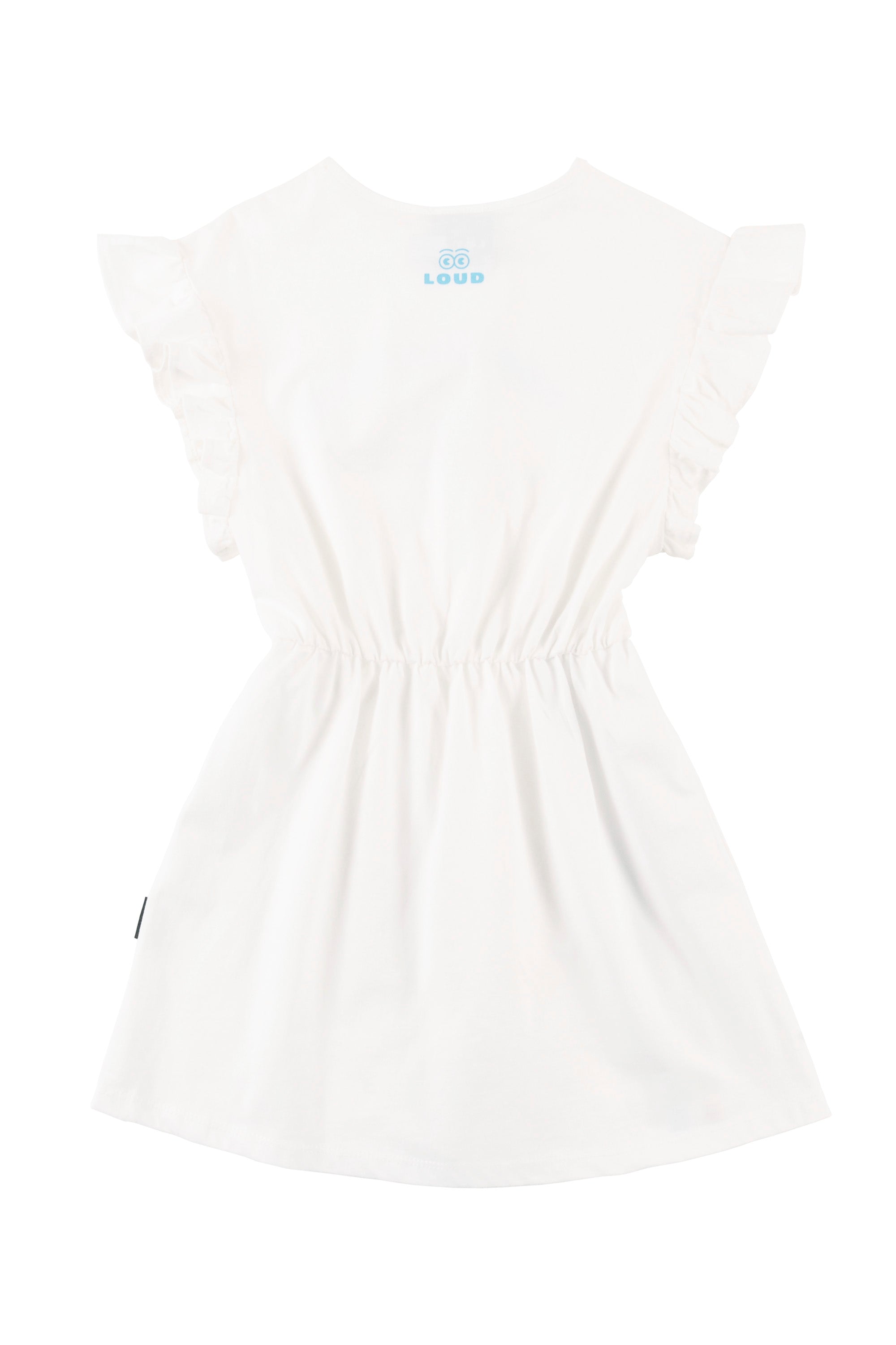 Loud Ruffle Sleeve Elastic Waist Dress