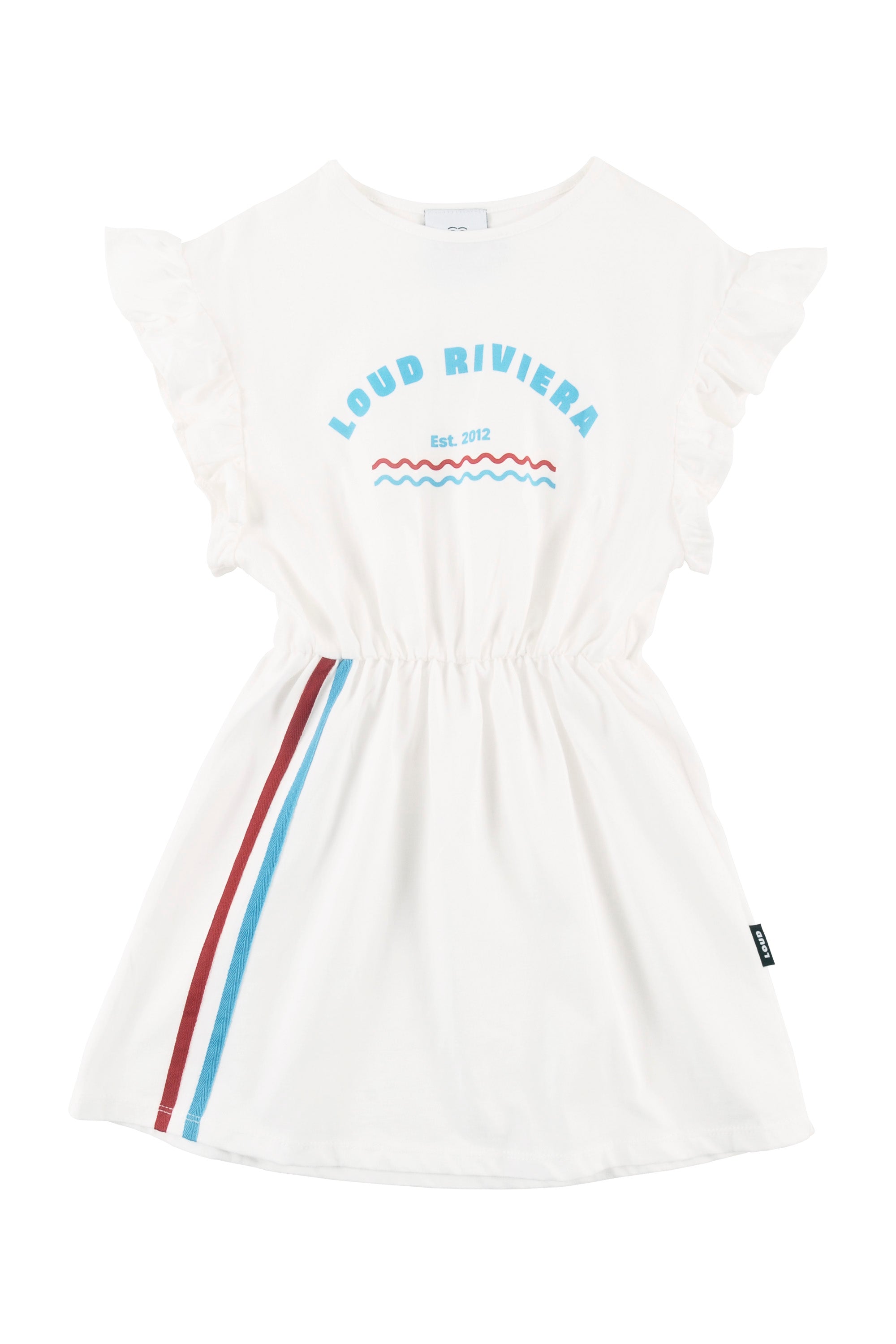Loud Ruffle Sleeve Elastic Waist Dress