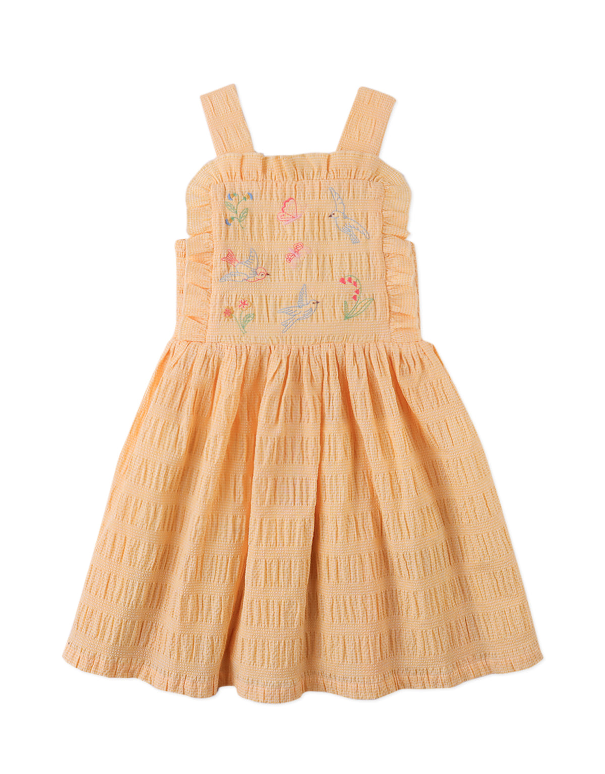 Gingersnaps Emily Ruffled Apron Dress with Botanical Embroidery