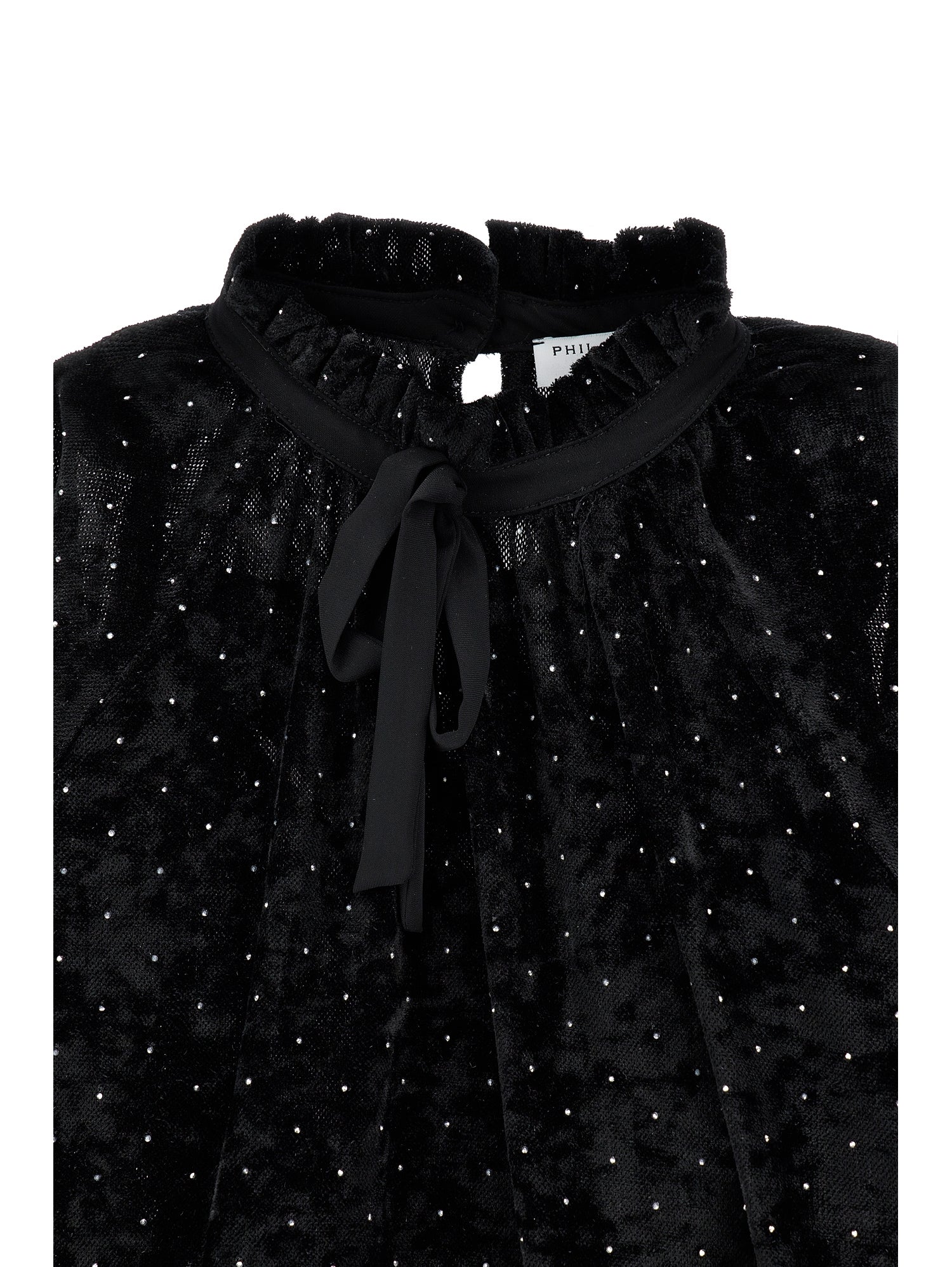 Philosophy Girls Nero Velvet Long Sleeve Top