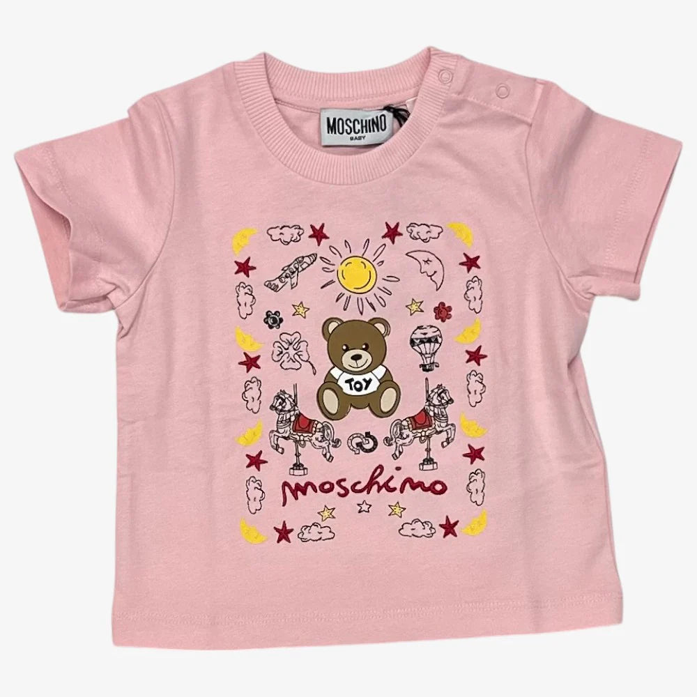 Moschino Tee With Allover Graphic