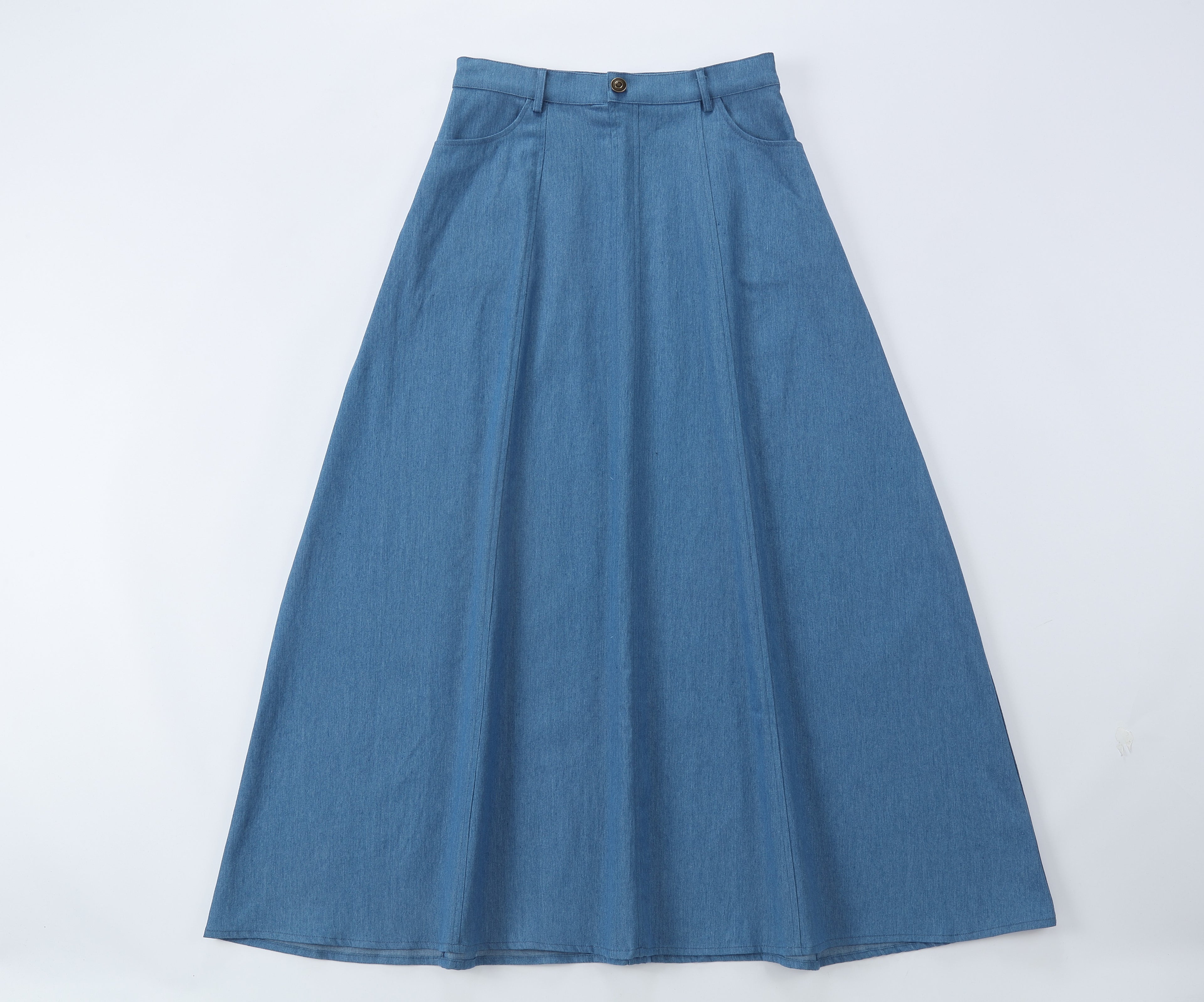 Duet Light Denim Pocketed Skirt