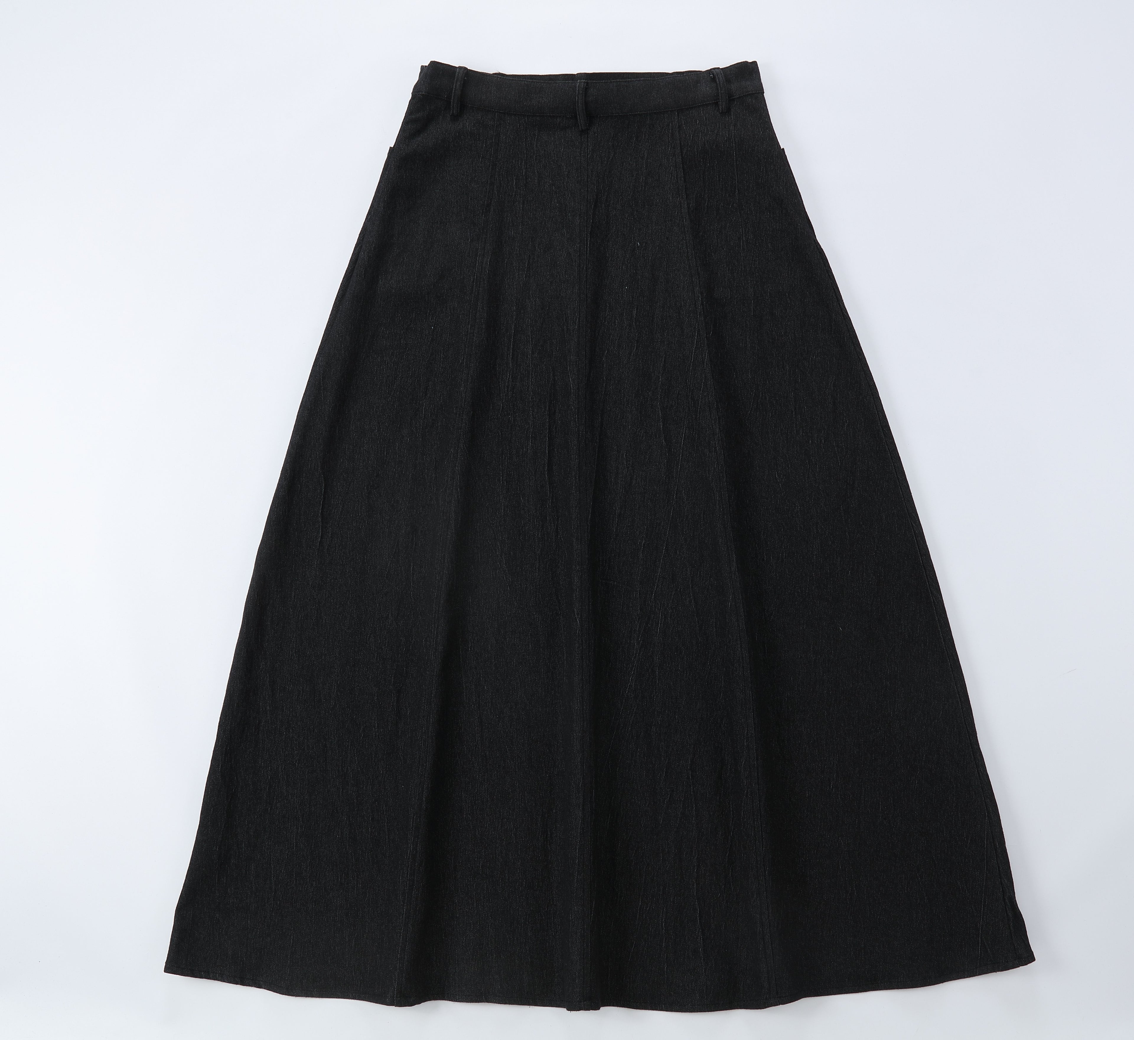 Duet Black Denim Pocketed Skirt