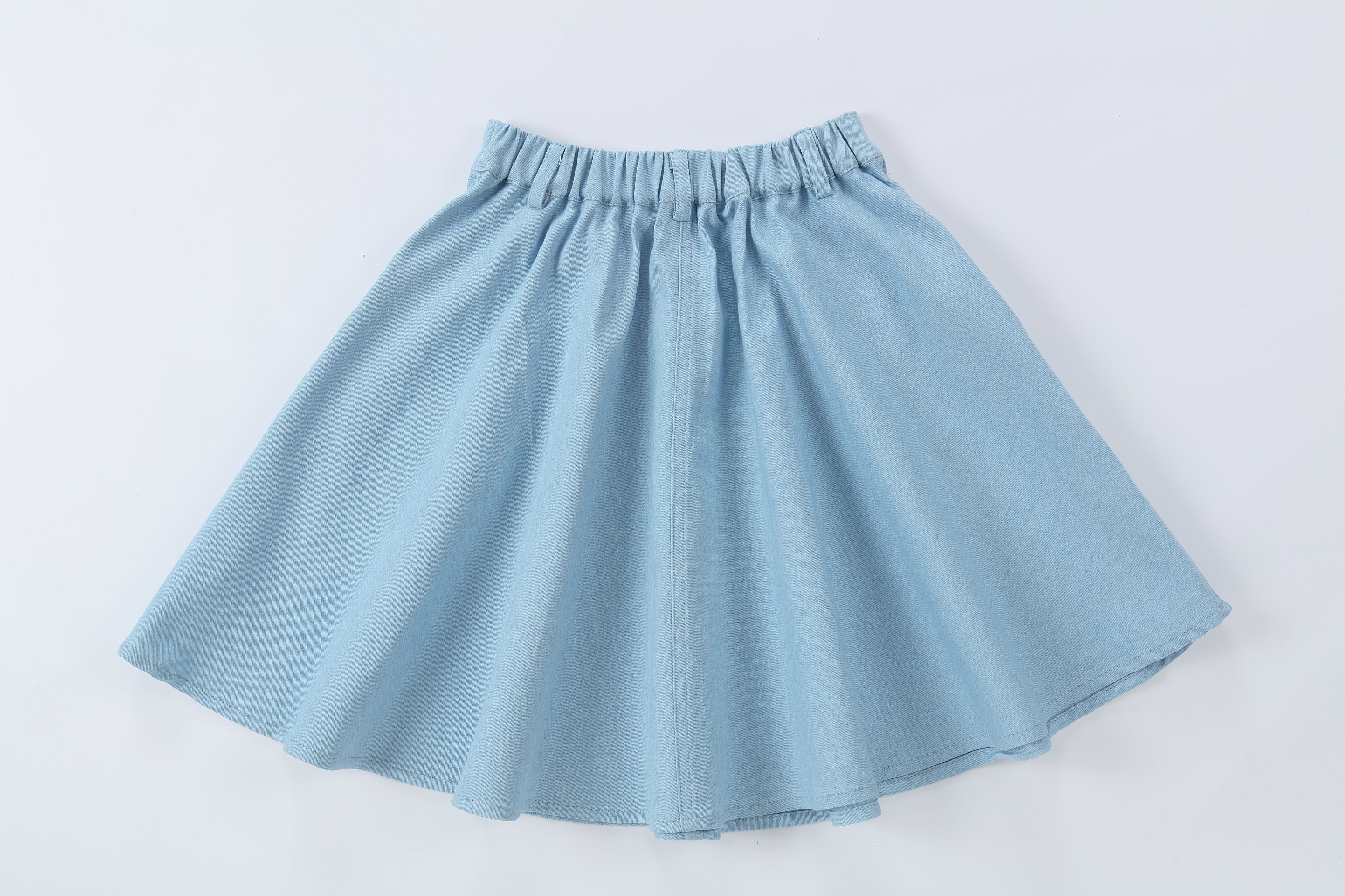 Duet White Blue Denim Circle Skirt