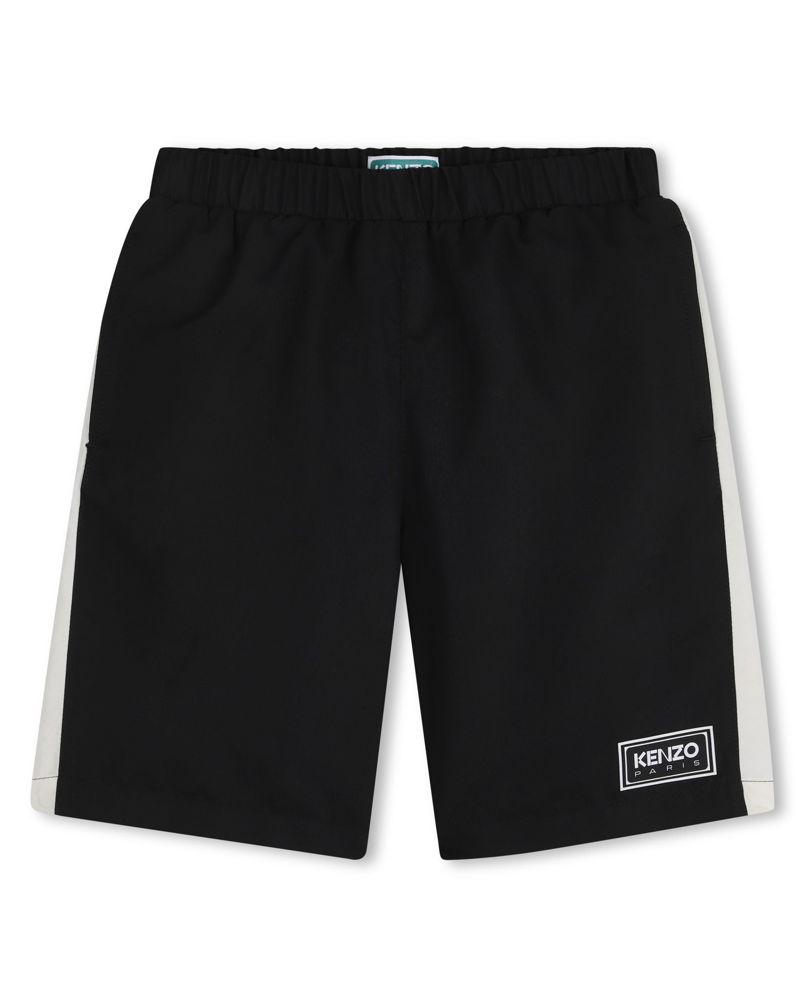 Kenzo Black Swim Short Rubber Label