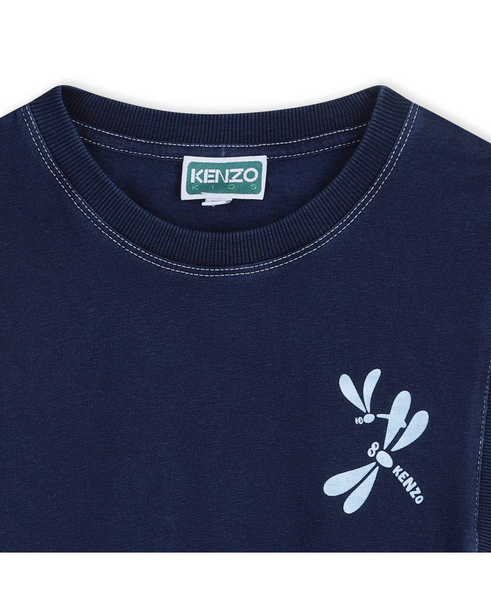 Kenzo Blue Sleeveless T-Shirt in Heavy Jersey