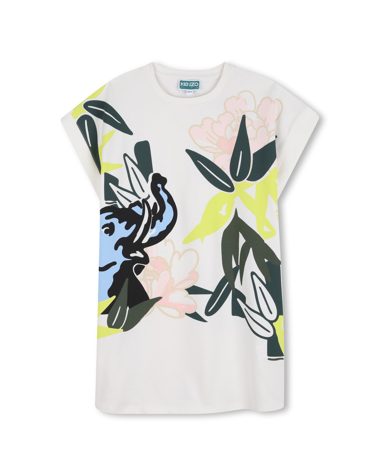 Kenzo KIDS-GIRLS Ivory Elephant Jungle Dress