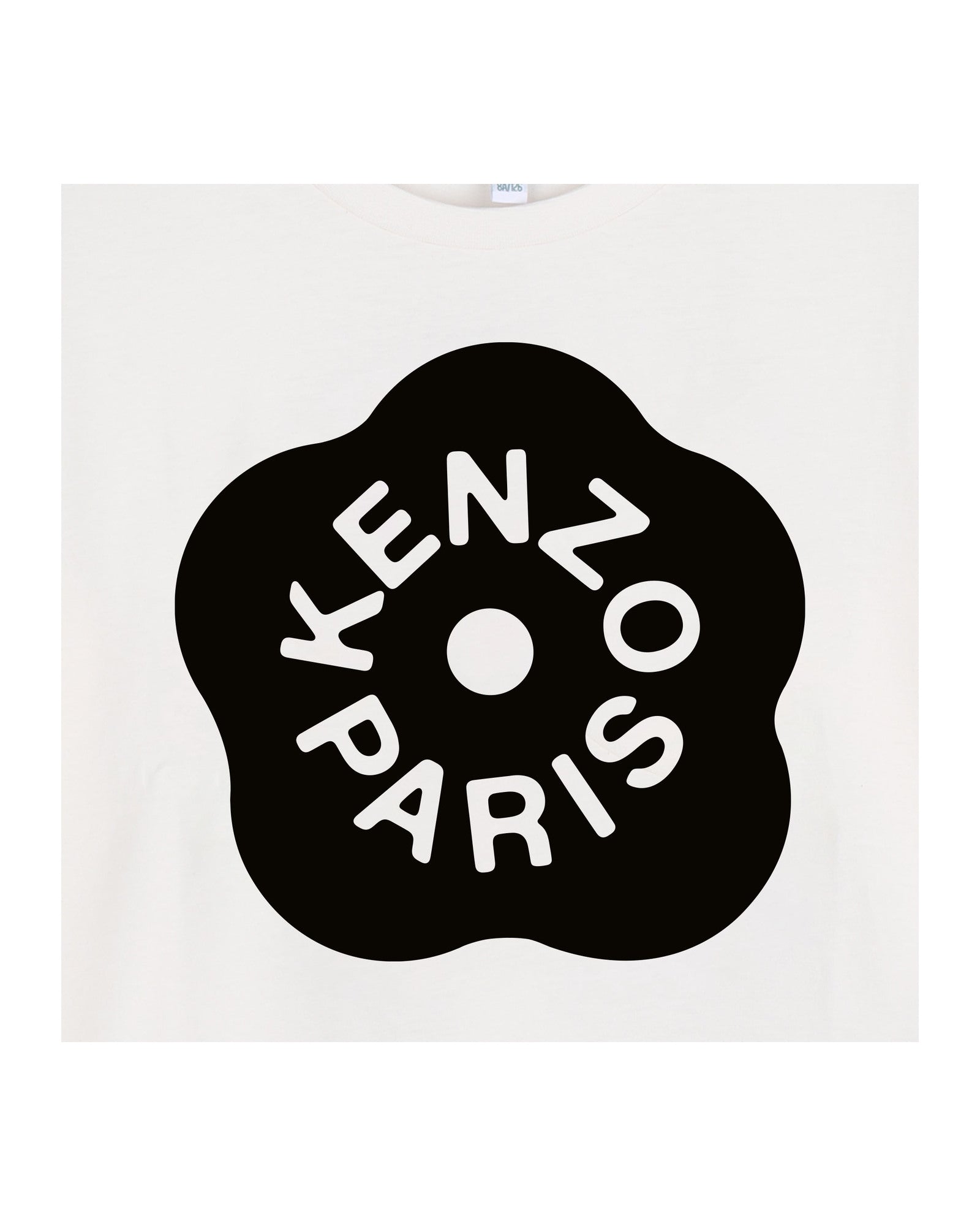 Kenzo Off-White T-Shirt in Jersey Branded Puff Ink