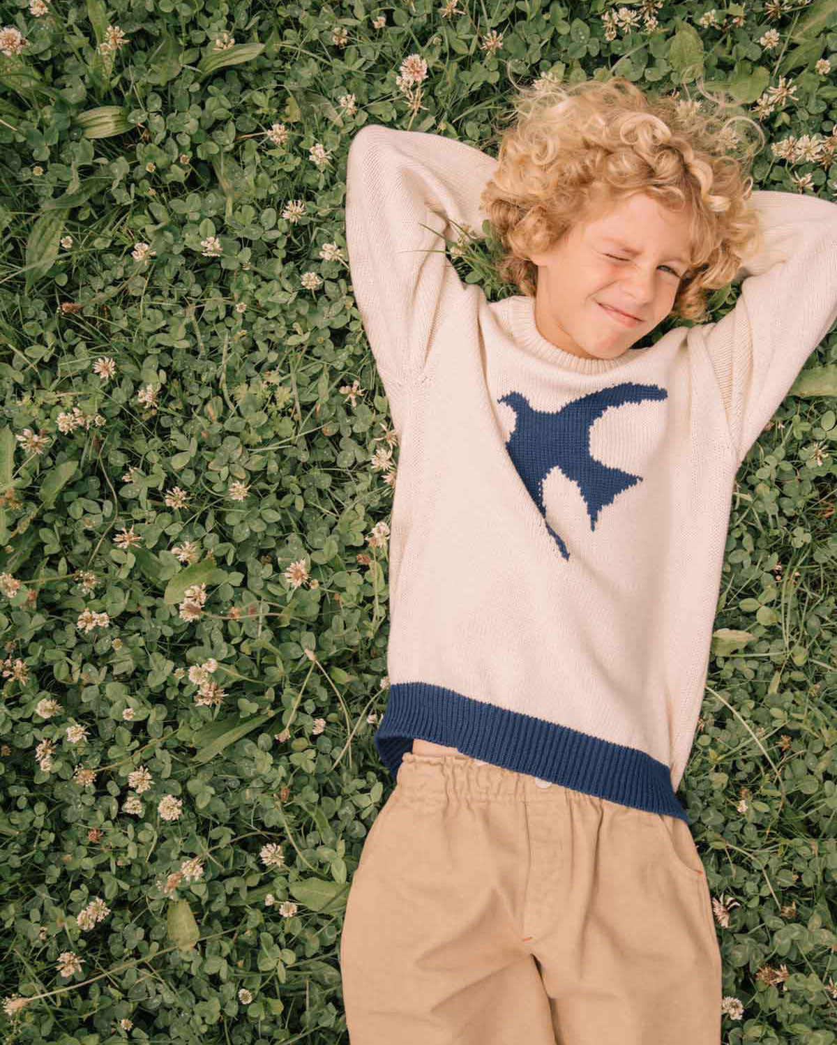 Buho Kids Ecru Bird Sweater