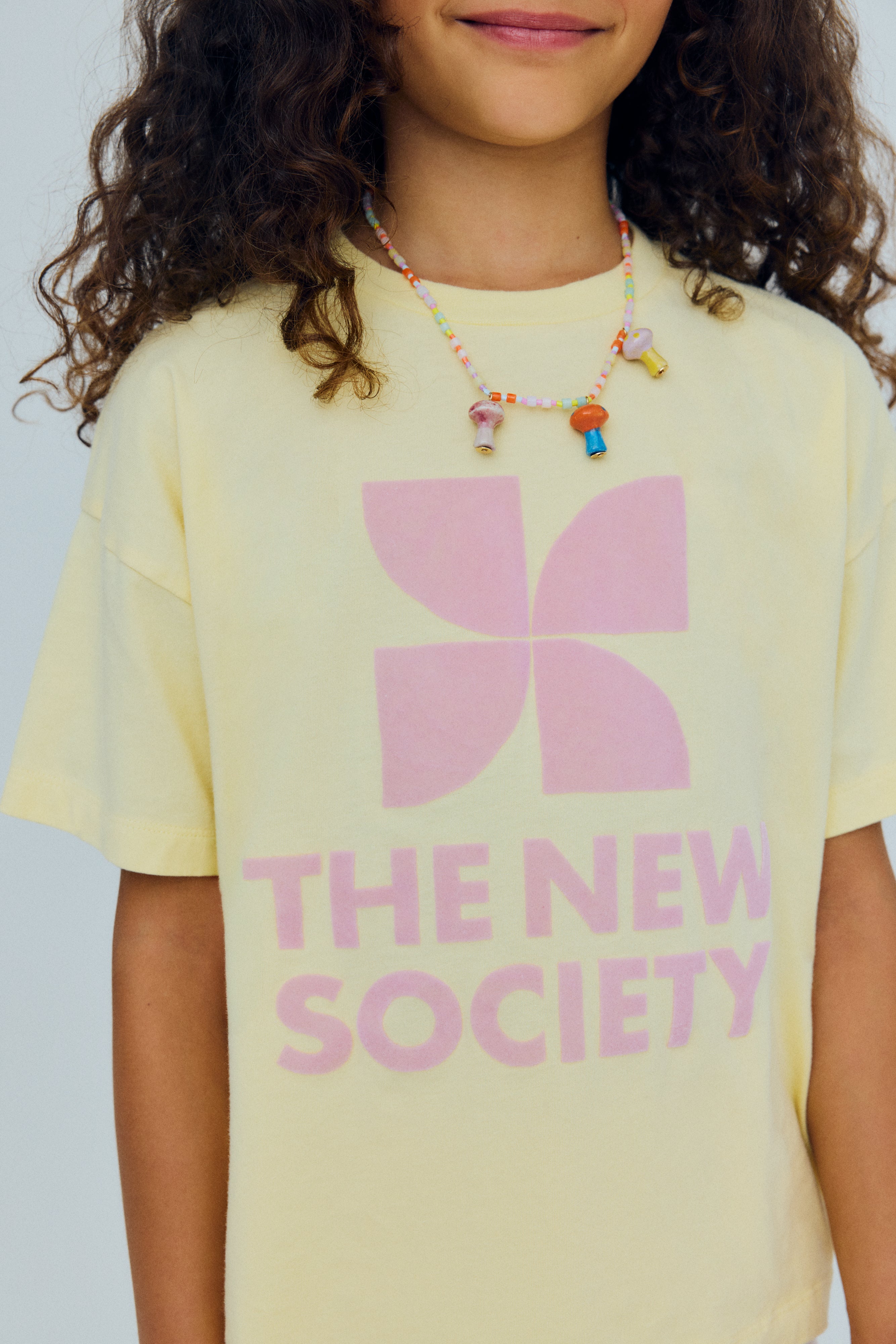 The New Society Logo T-Shirt Soft Lemon