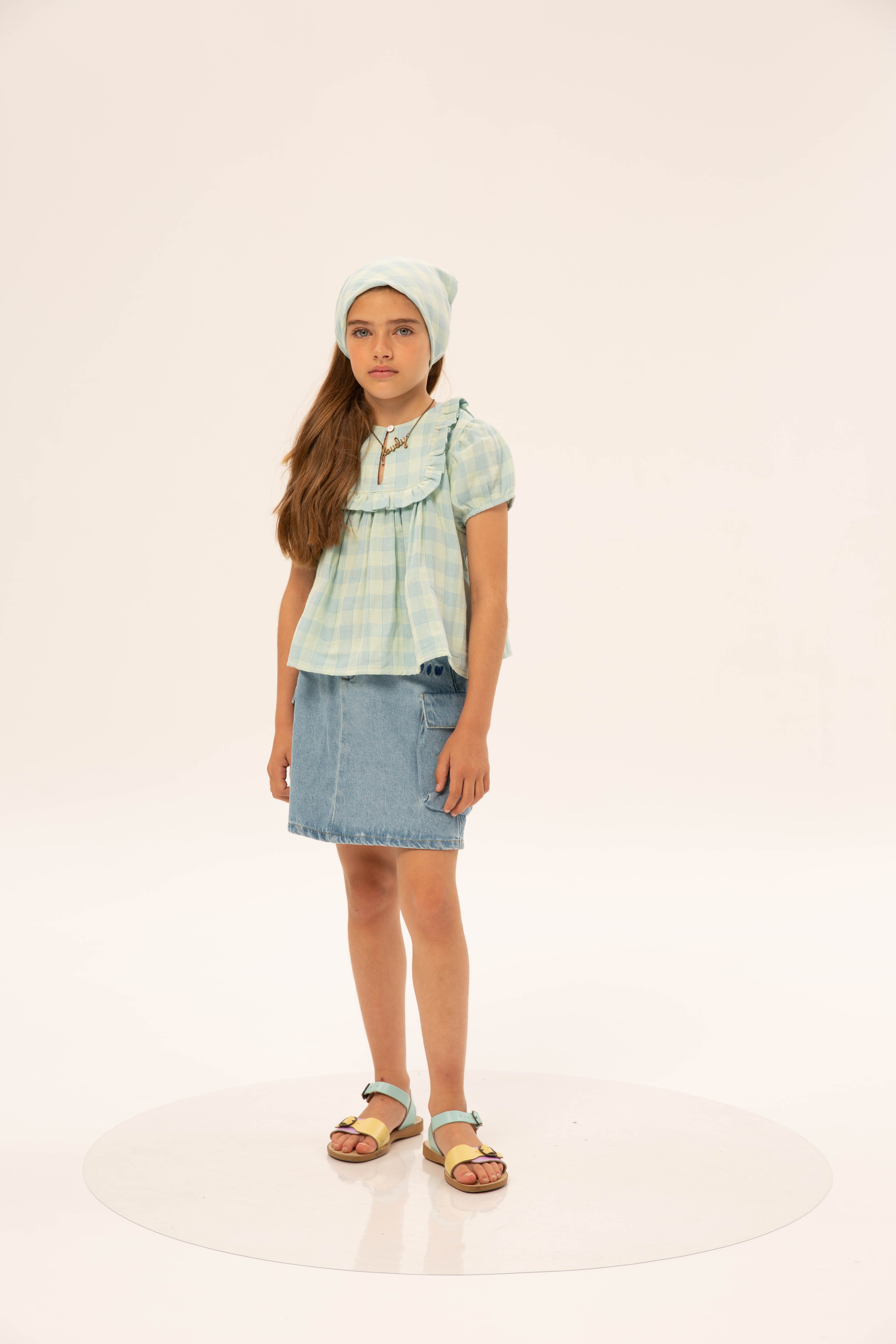 Wander & Wonder Washed Denim Cargo Denim Skirt