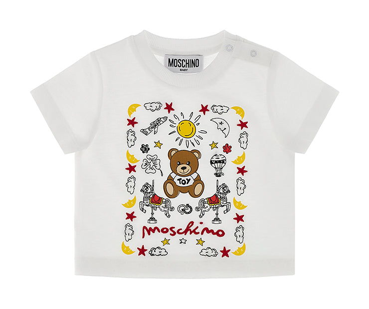 Moschino Tee With Allover Graphic