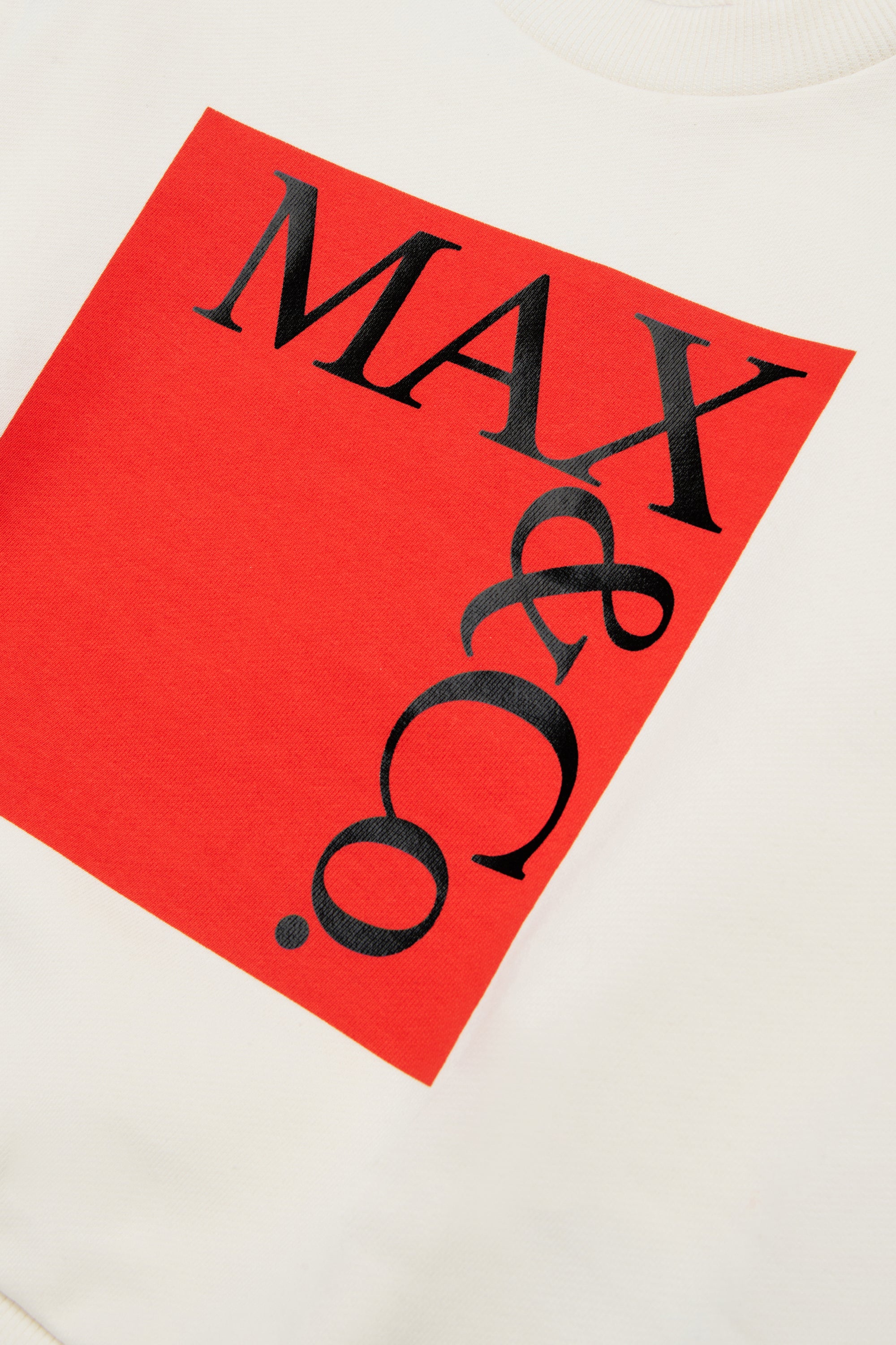 Max&Co. White Graphic Square Logo Sweatshirt