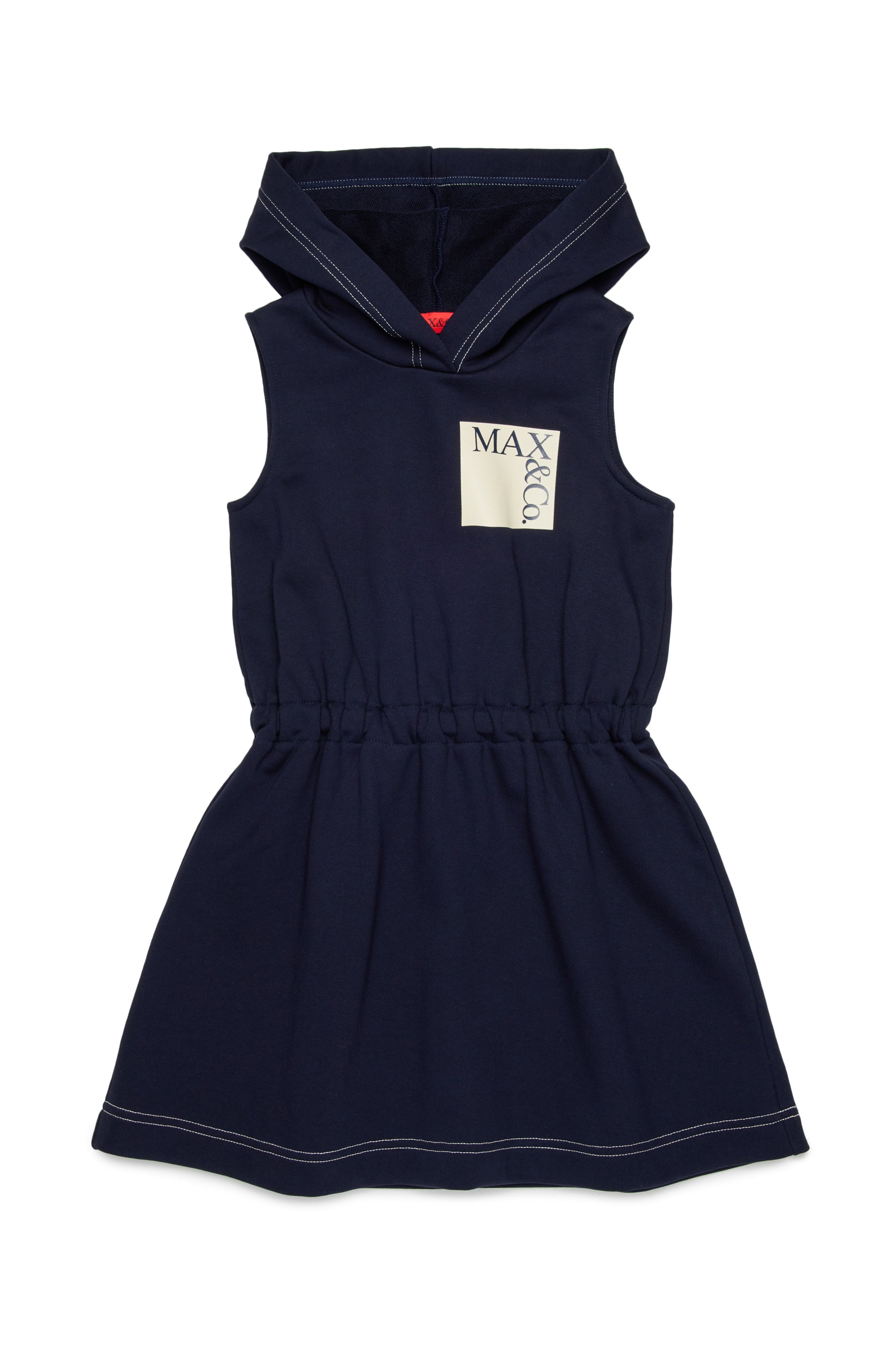 MAX&Co. Navy Sleveless Hooded Sweater Dress with Logo