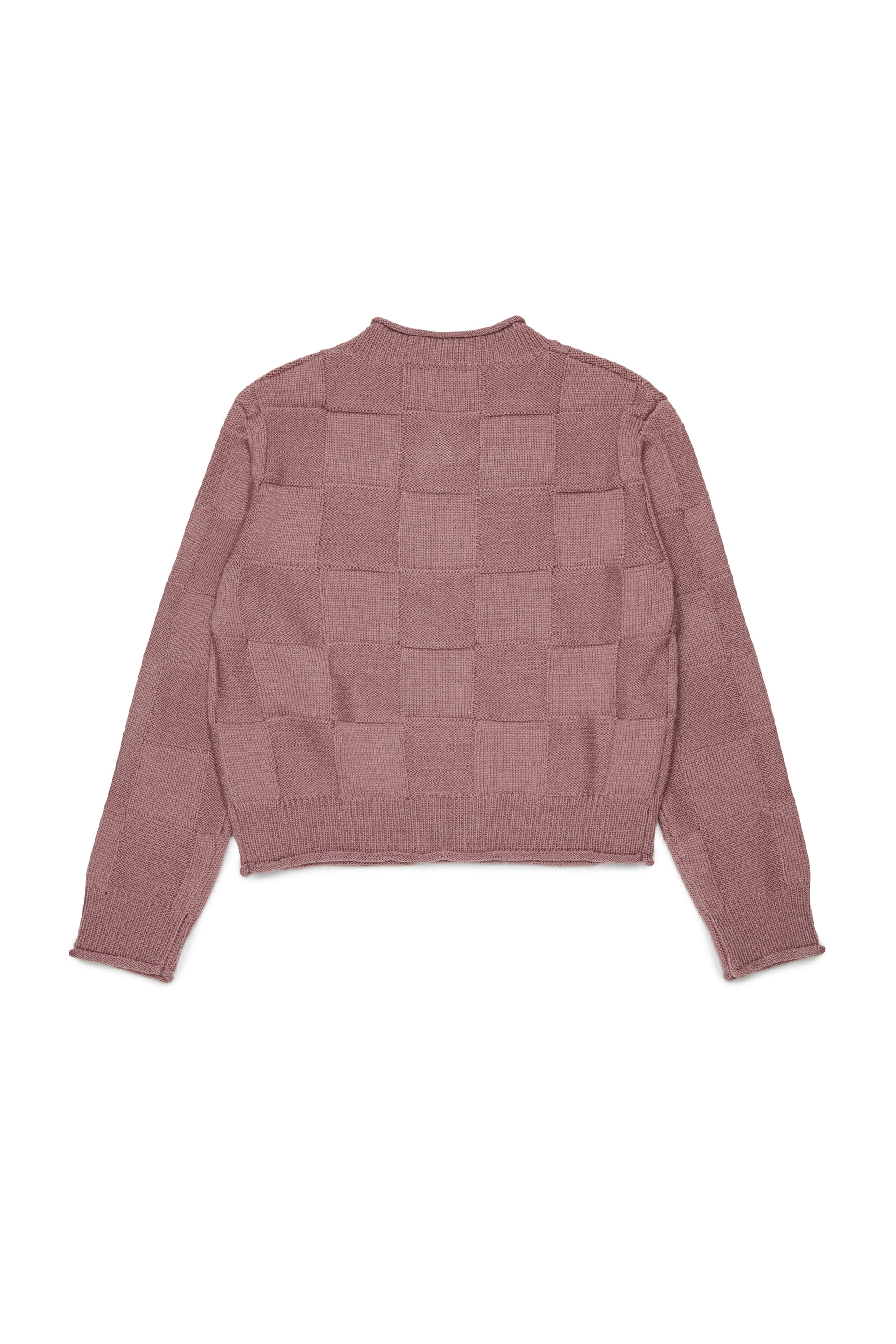 Max&Co. Mauve Checkered Pattern Knit Sweater