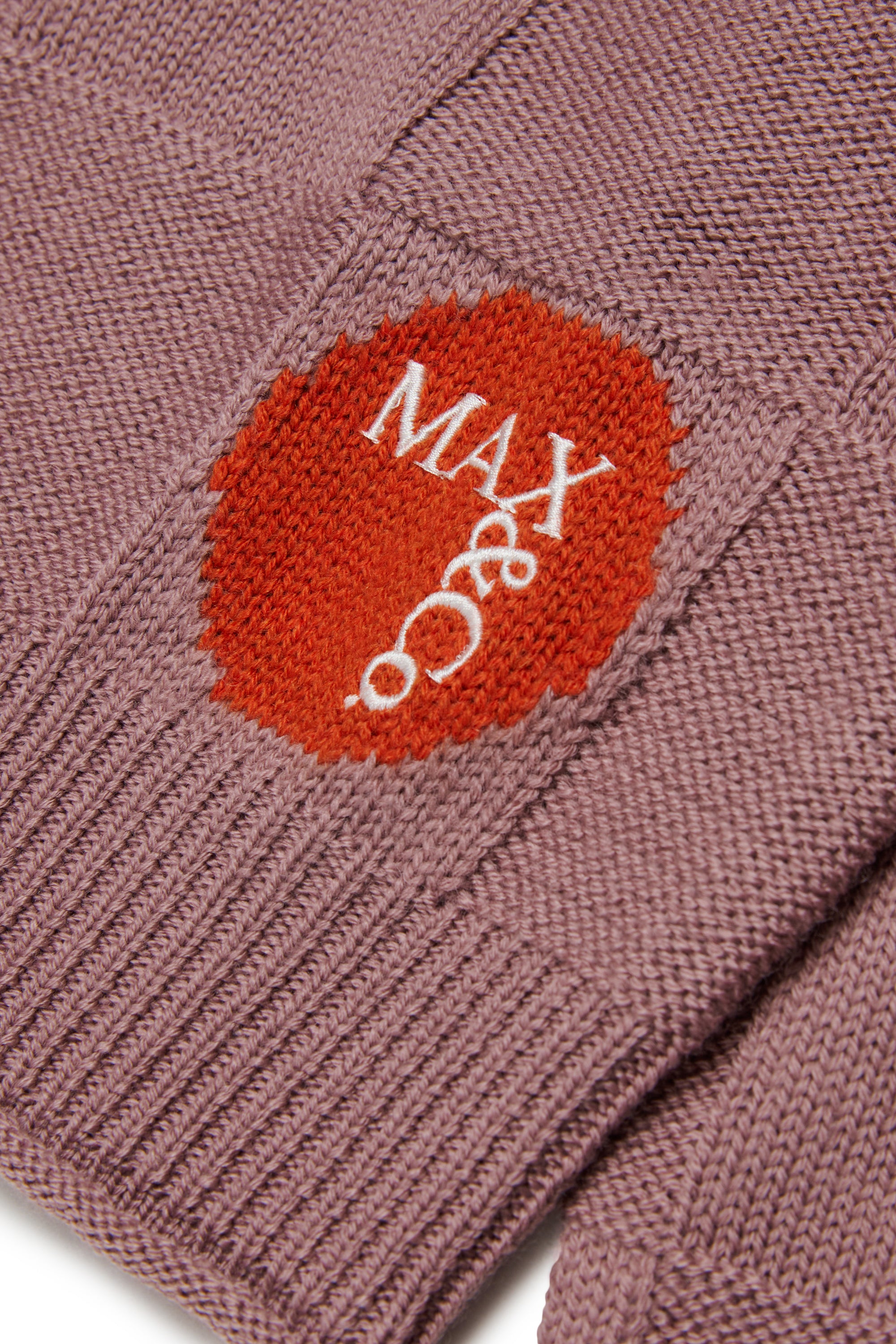 Max&Co. Mauve Checkered Pattern Knit Sweater