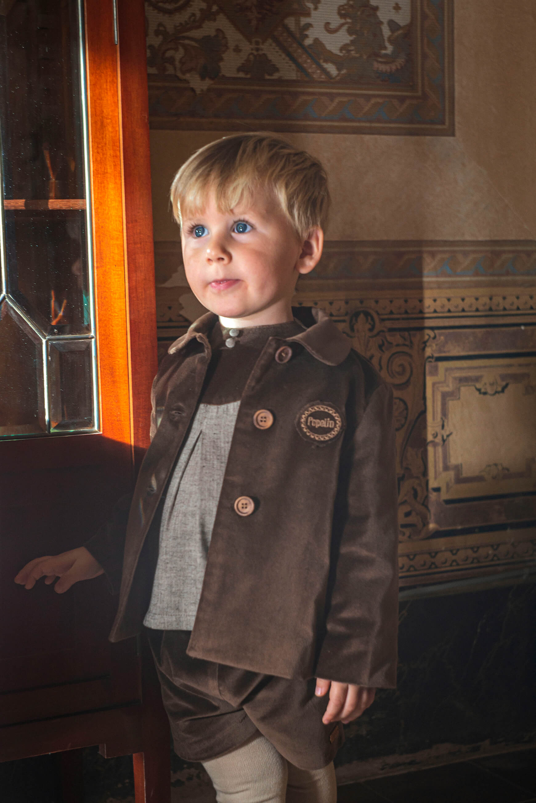 Popelin Brown Velvet Shorts With Darts
