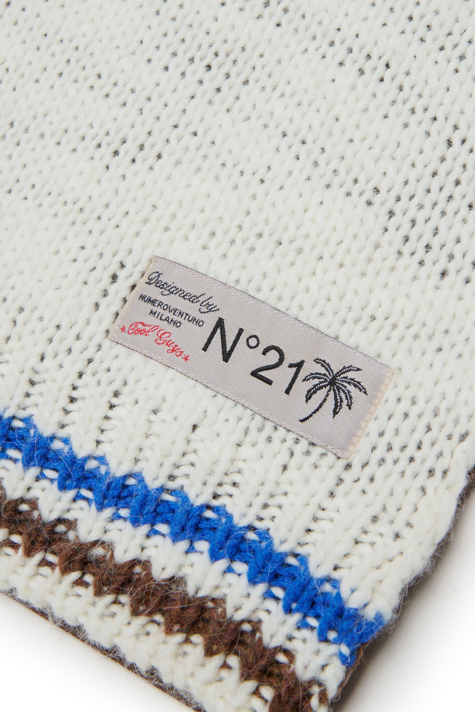 Nº21 Girls Off-White Knit Chevron Pattern Vest