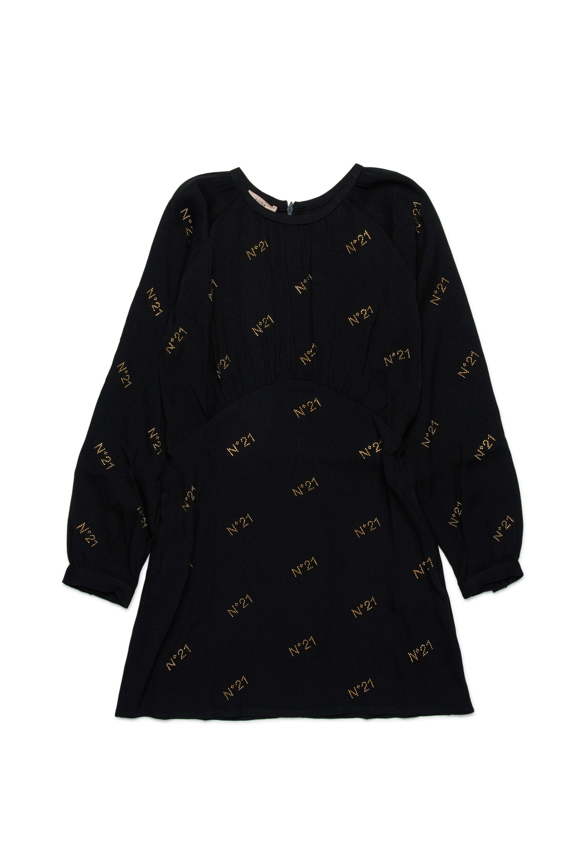 No21 Black Rhinestone Logo Dress