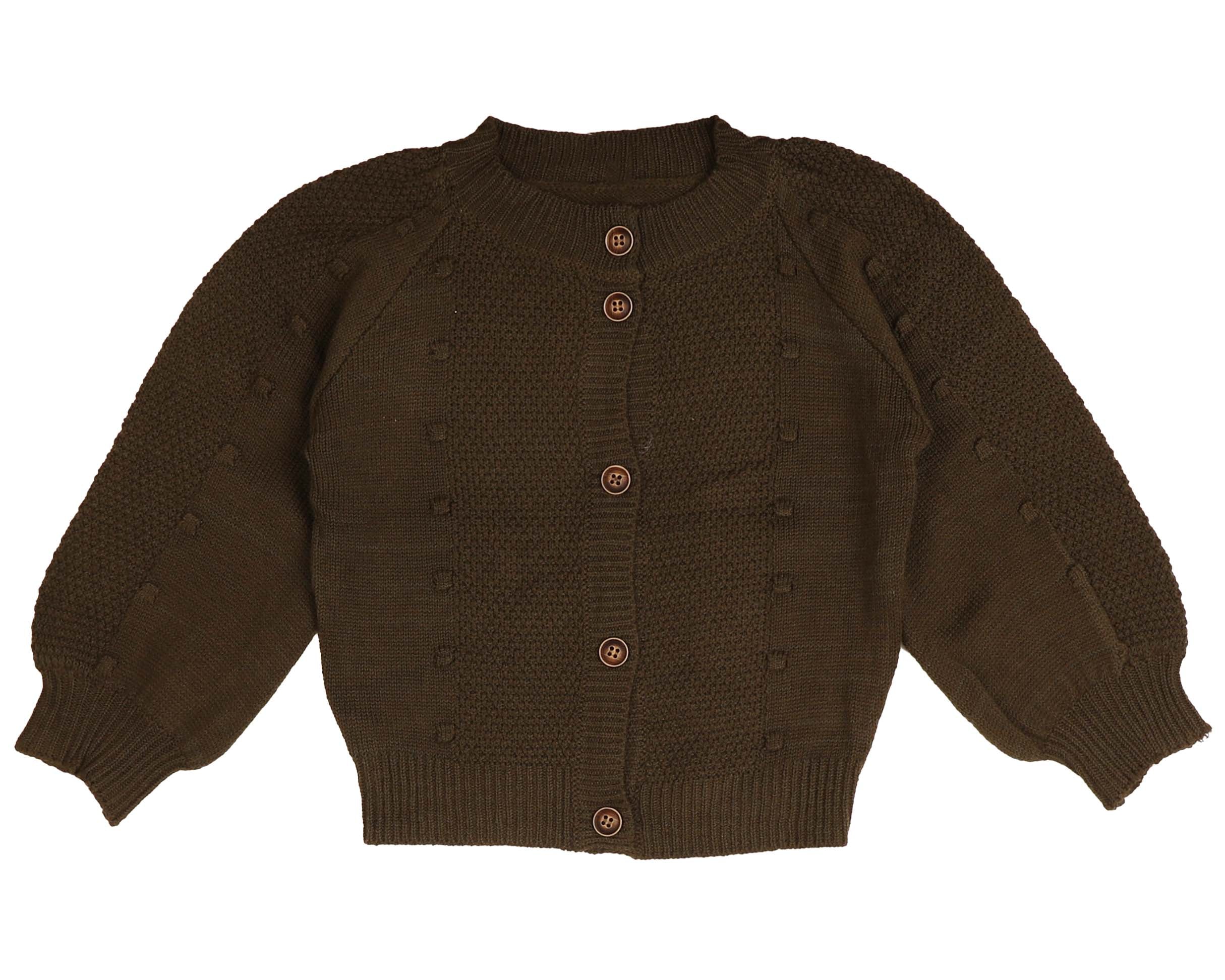 Noma Olive Ball Textured Cardigan