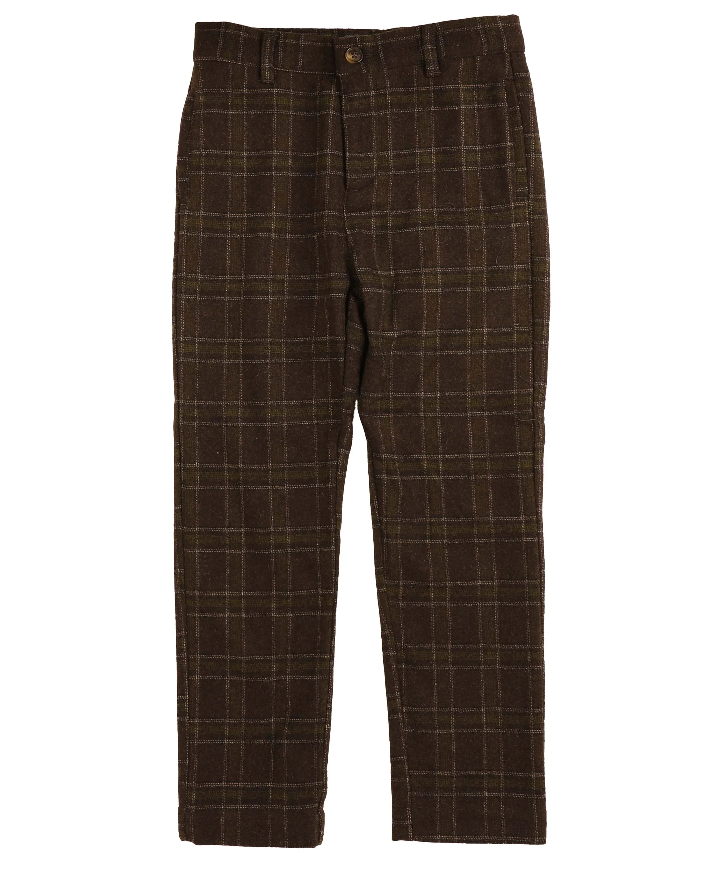 Noma Olive Plaid Slim Pants