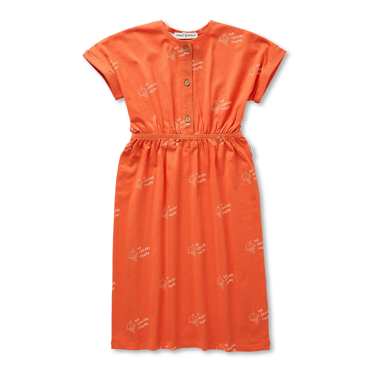 cream and orange dress Orange and Cream Color Printed Dress
