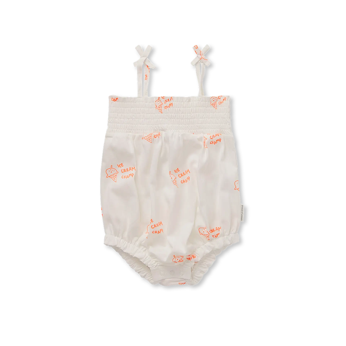Sproet and Sprout Off-White Smock Romper Ice Cream Print