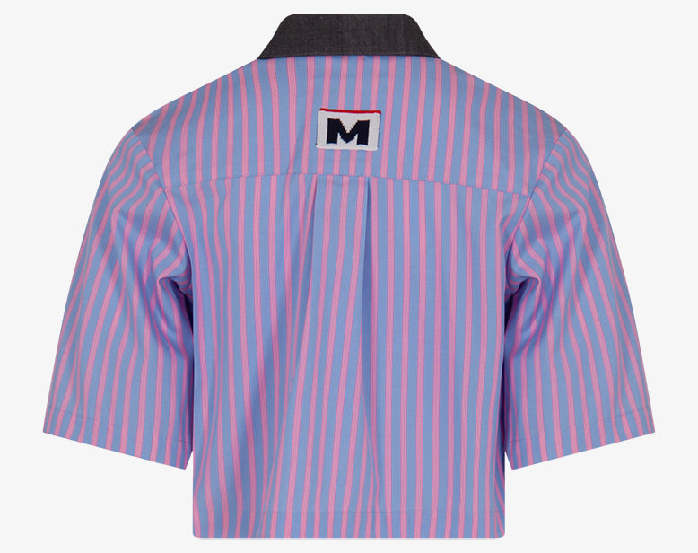 MSGM Light Blue Girls Boxy Poplin Shirt