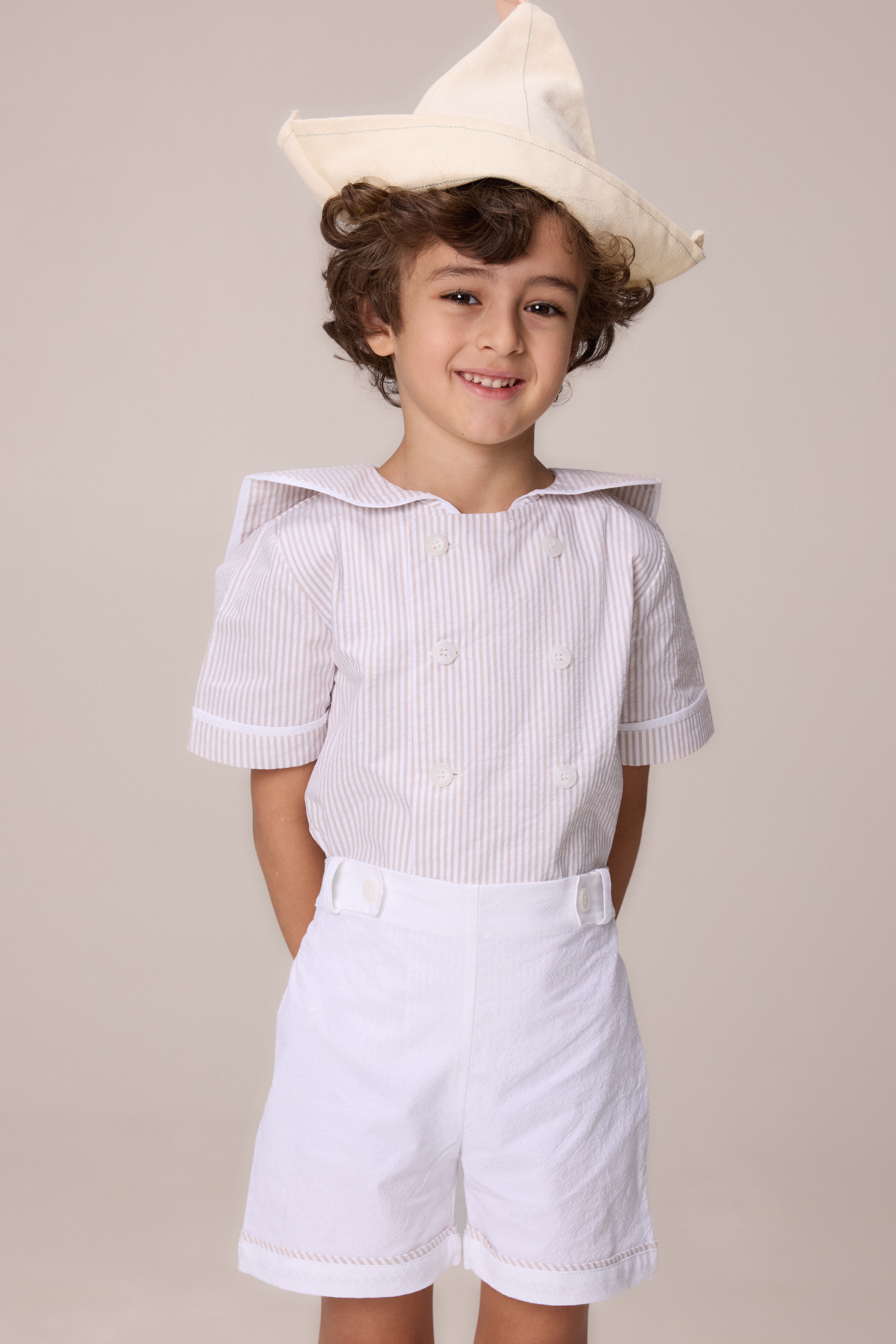 Pernille Beige Striped Set