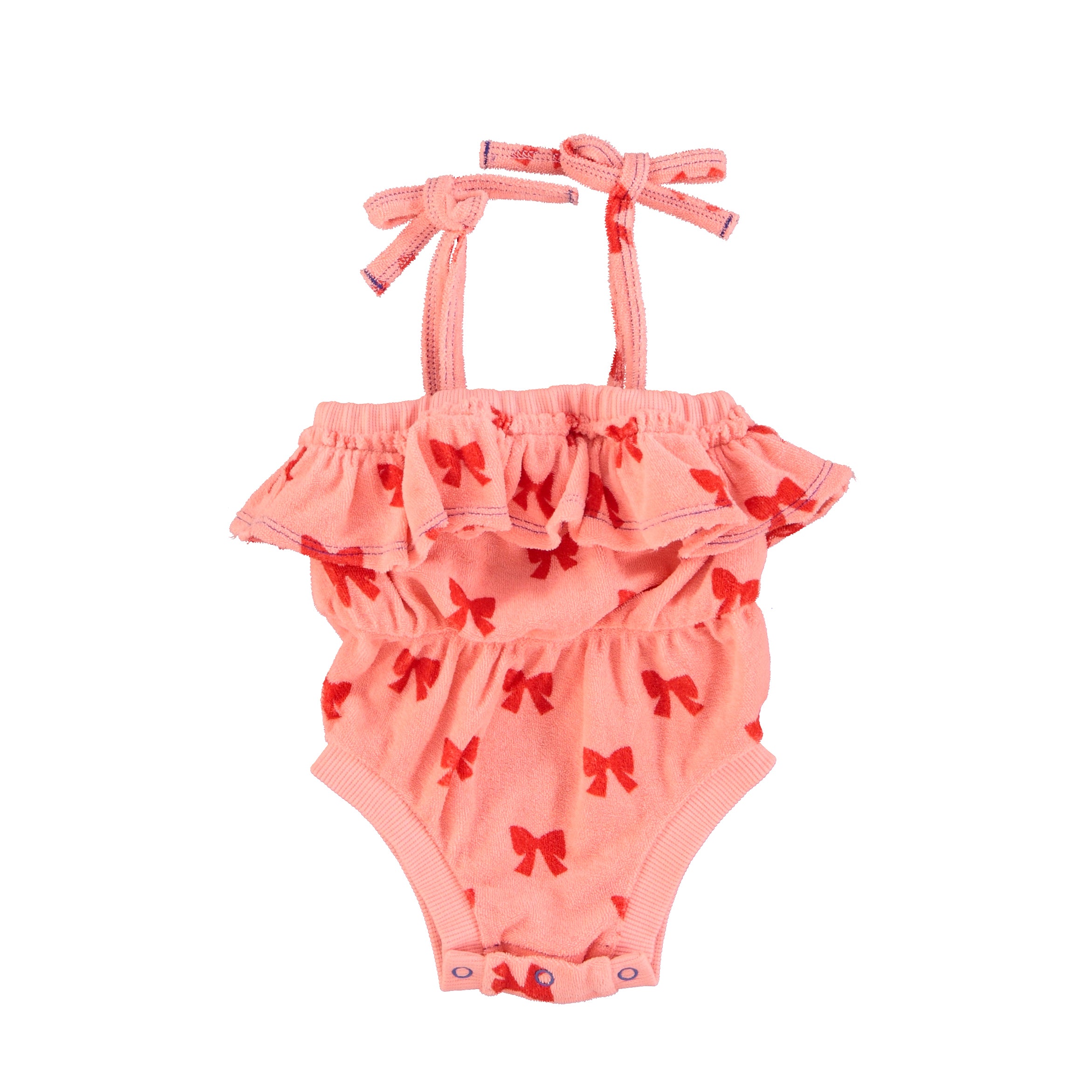 Piupiuchick Pink & Red Bows Playsuit