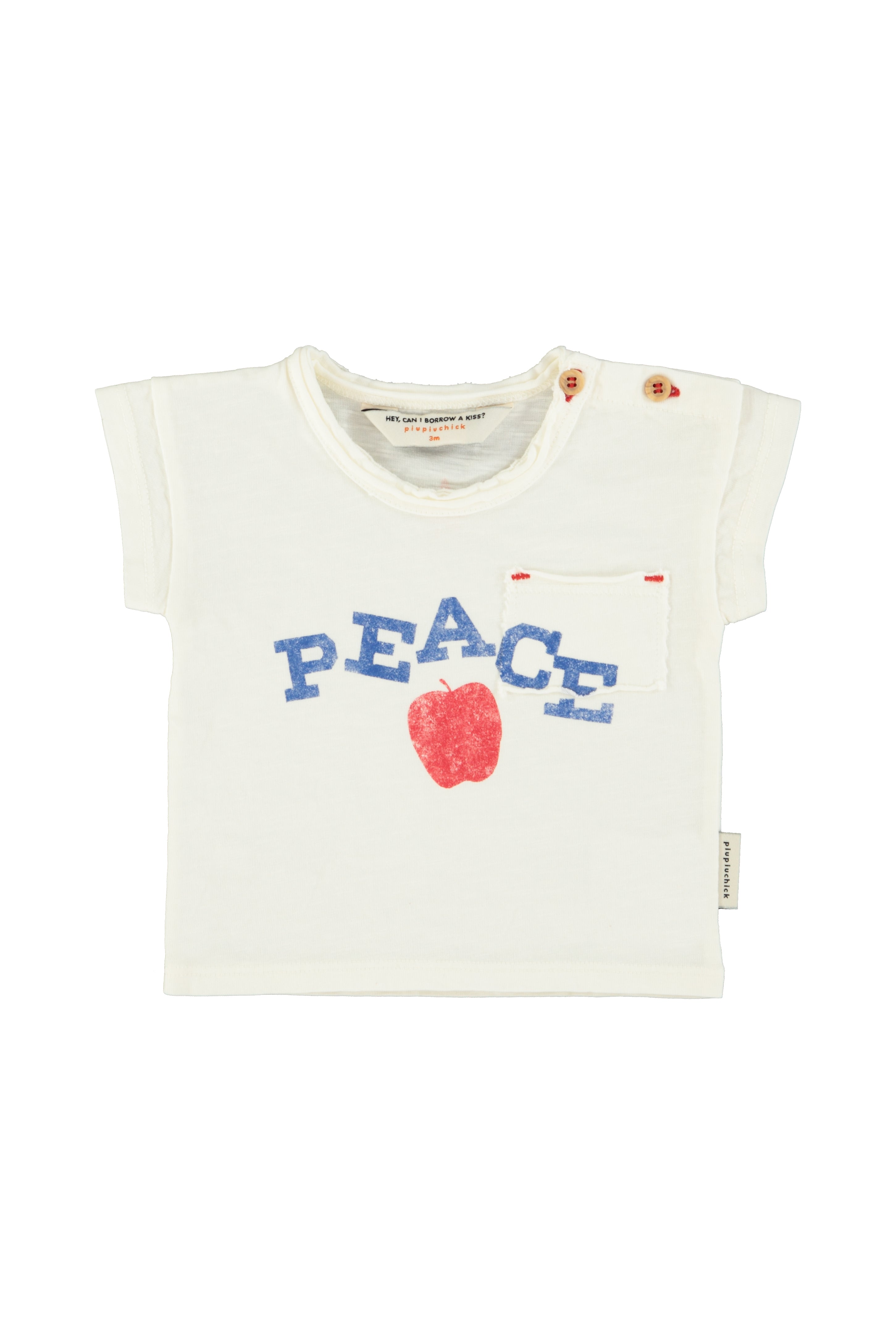 Piupiuchick T-Shirt Ecru with "Peace" Print