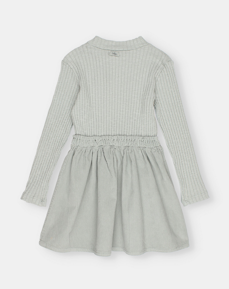 Buho Grey Soft Velour Combination Dress