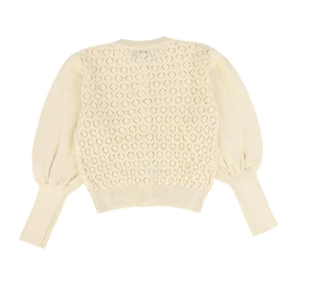 Mipounet Ivory Wool Cardigan