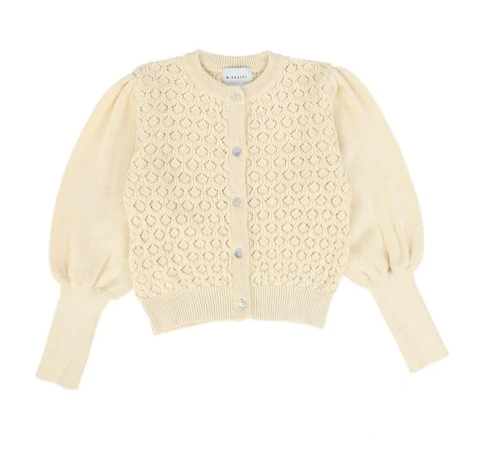 Mipounet Ivory Wool Cardigan