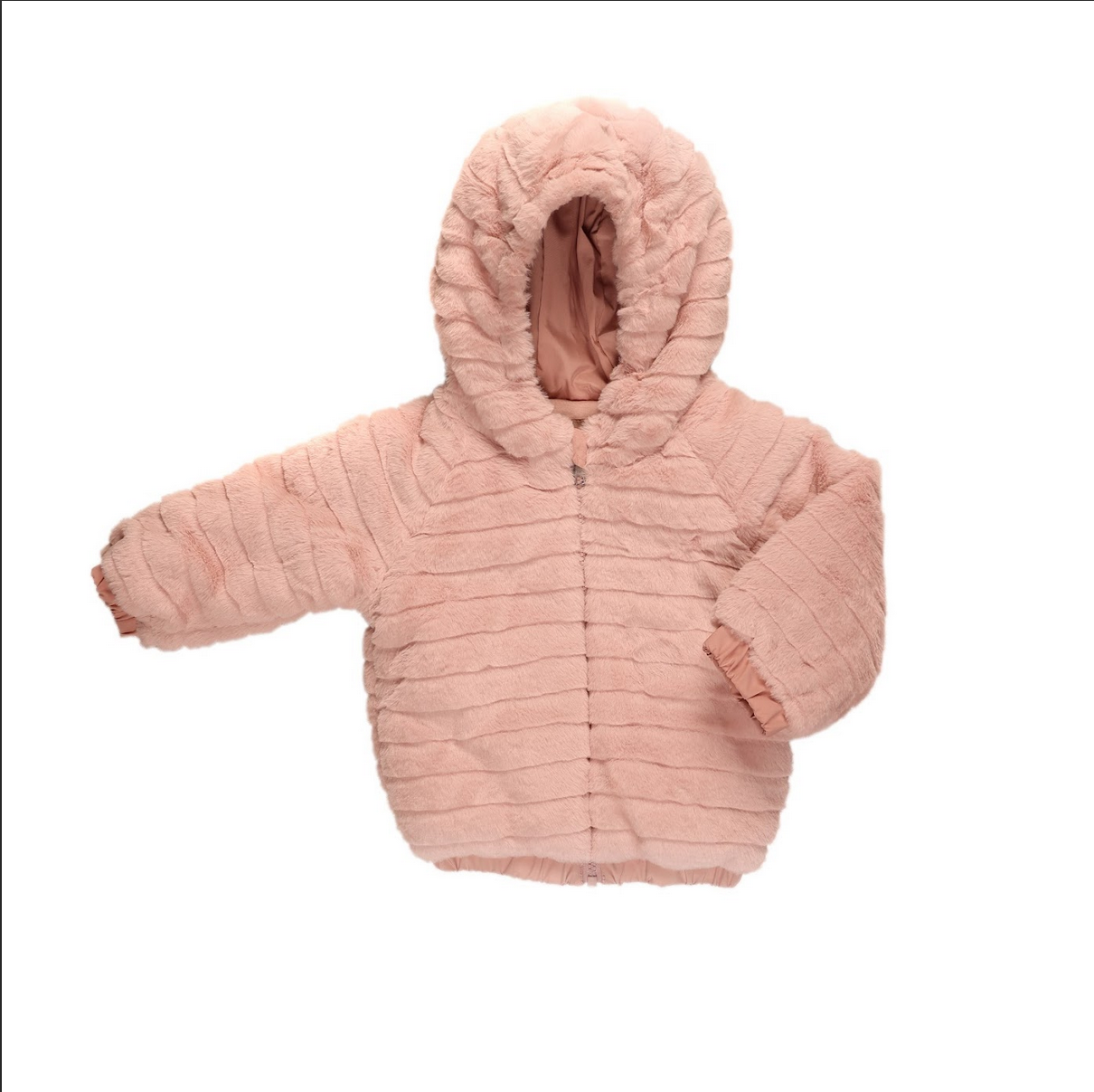 Mantel Mauve Striped Fur Coat