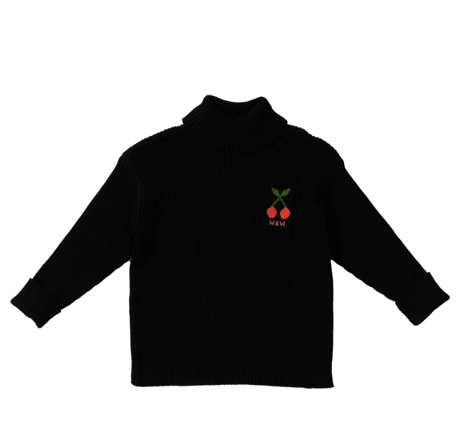 Wander & Wonder Girls Black Turtleneck Pullover