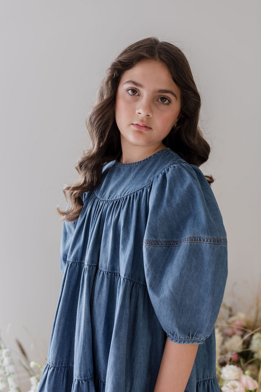 Steph Full Sleeve Chambray Smock Dress