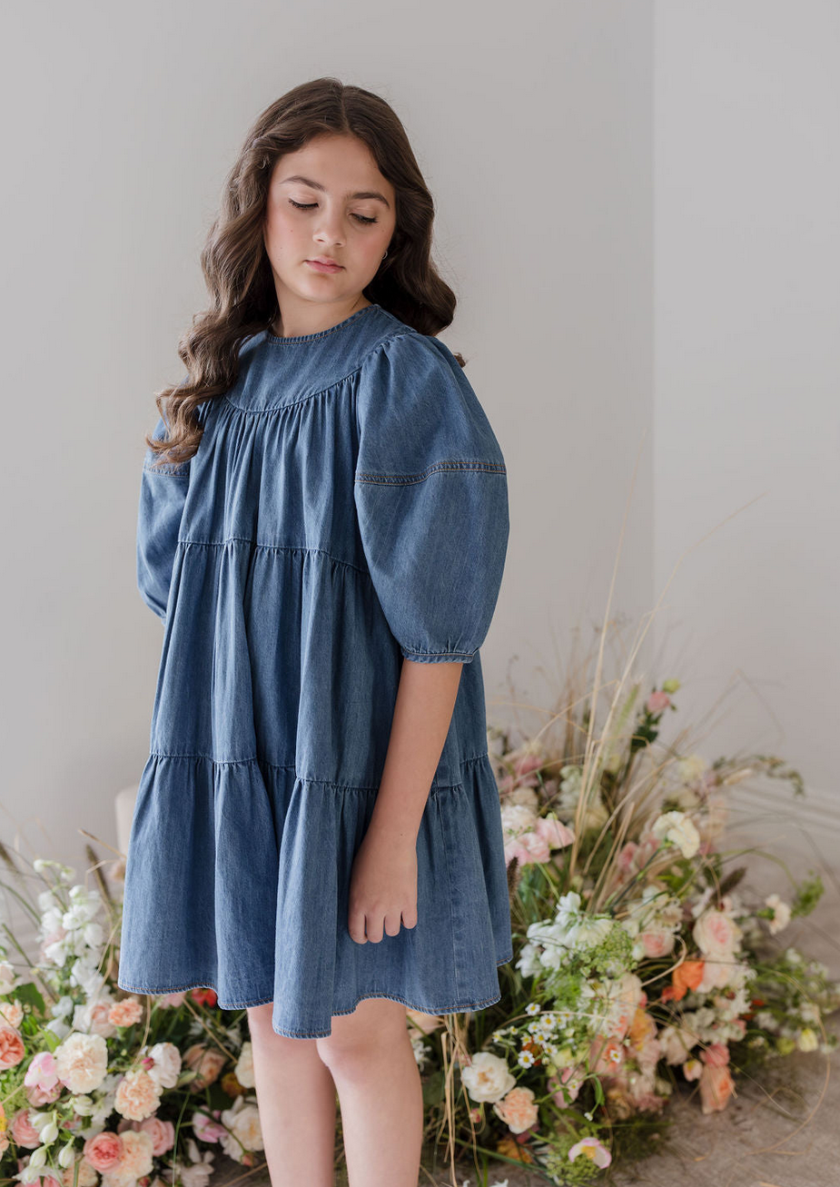 Steph Full Sleeve Chambray Smock Dress